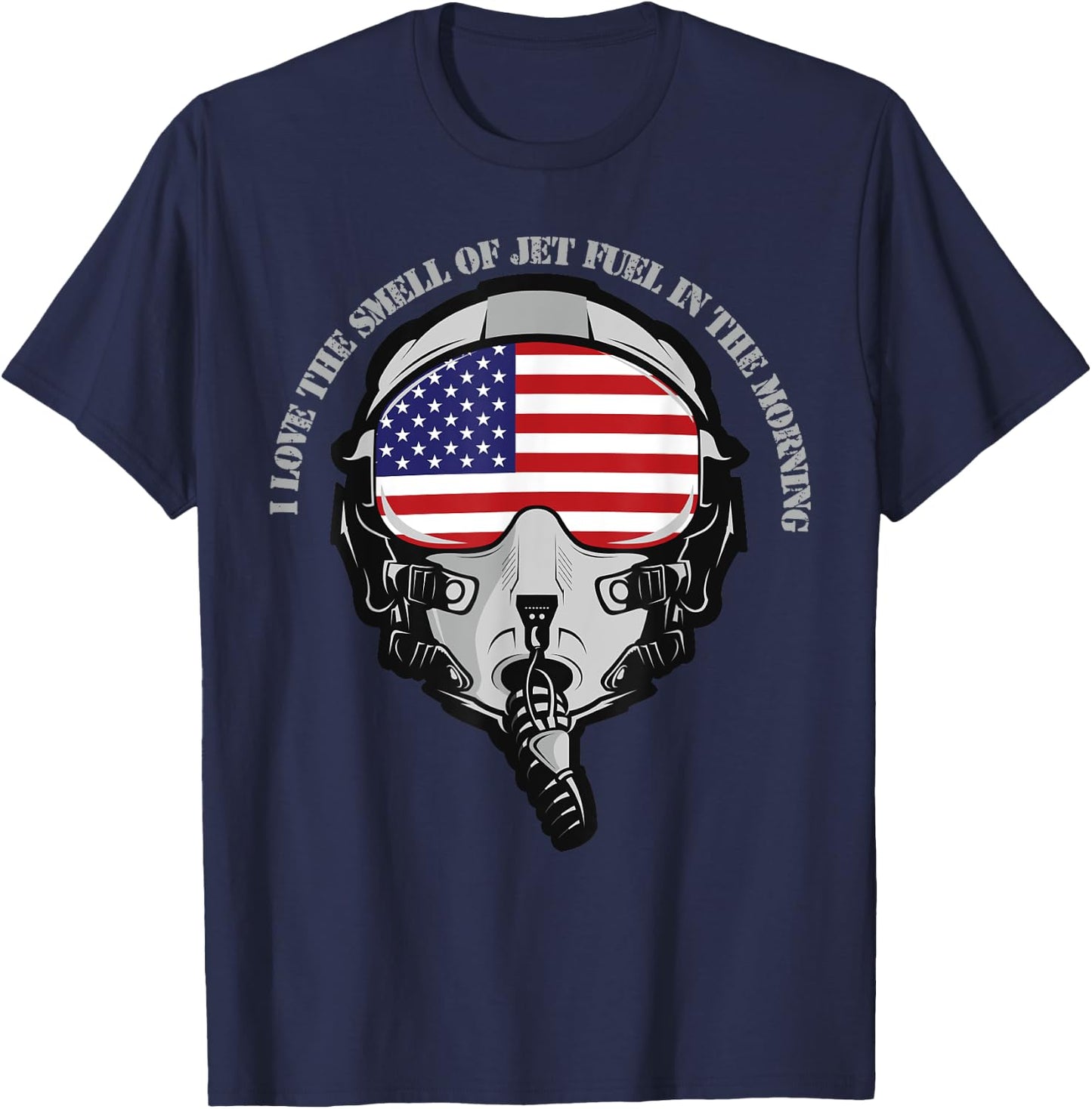 Funny Fighter Jet And Pilot Mask T-Shirt - T-Shirt | Navy