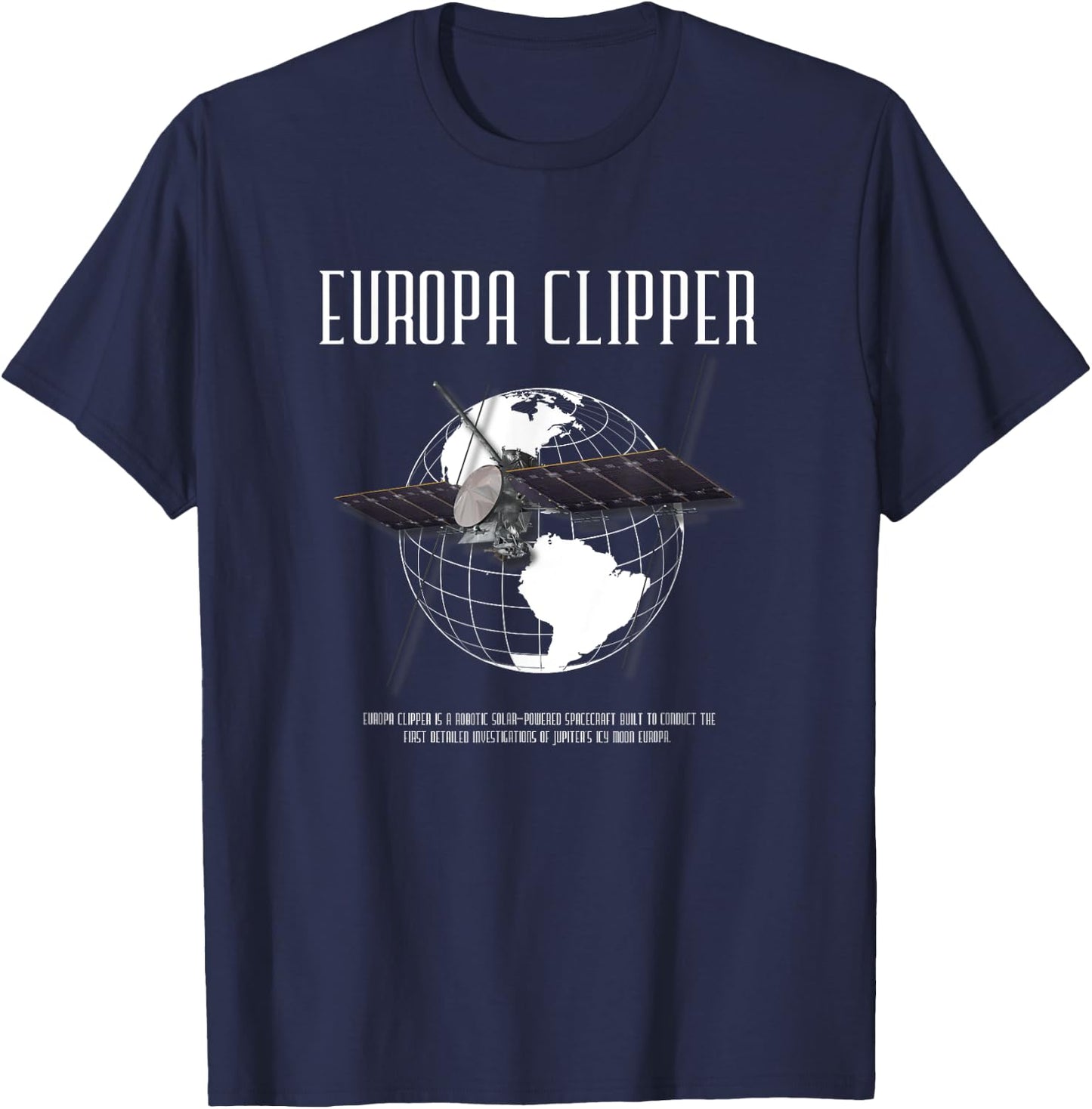 Europa Clipper Space Program Retro T-Shirt - T-Shirt | Navy