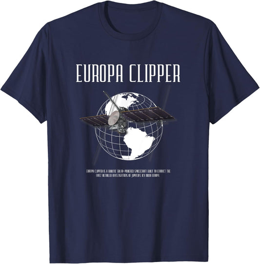 Europa Clipper Space Program Retro T-Shirt - T-Shirt | Navy