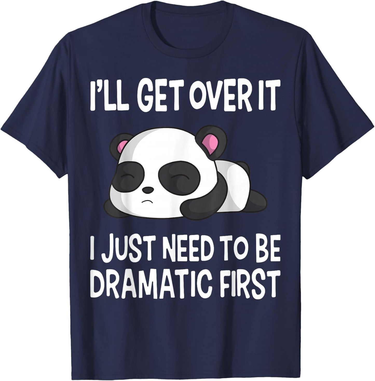 Funny Dramatic Panda Kawaii Bear Face Anime Lovers T-Shirt - T-Shirt | Navy