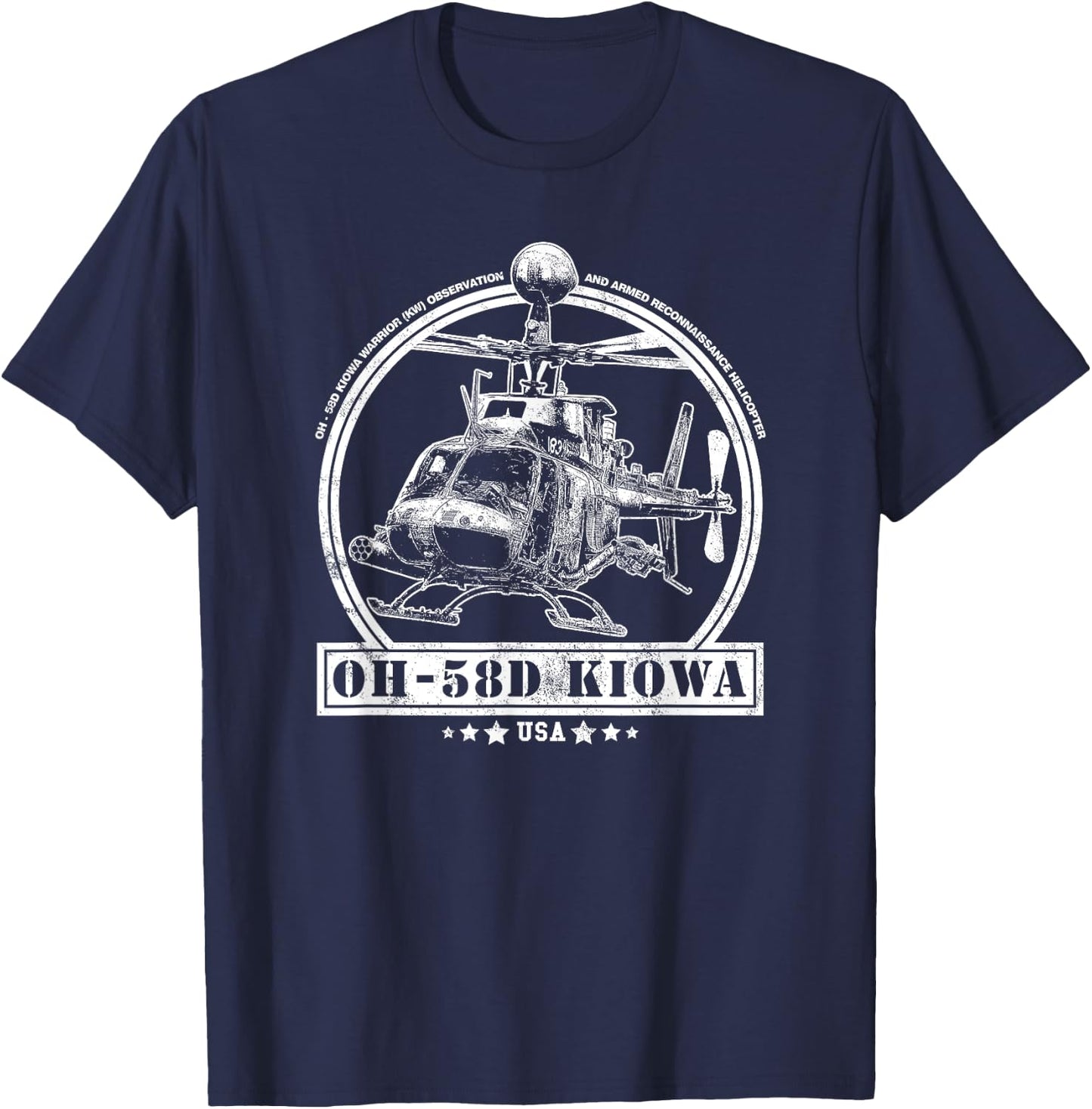 OH-58D Kiowa Warrior Helicopter T-Shirt - T-Shirt | Navy