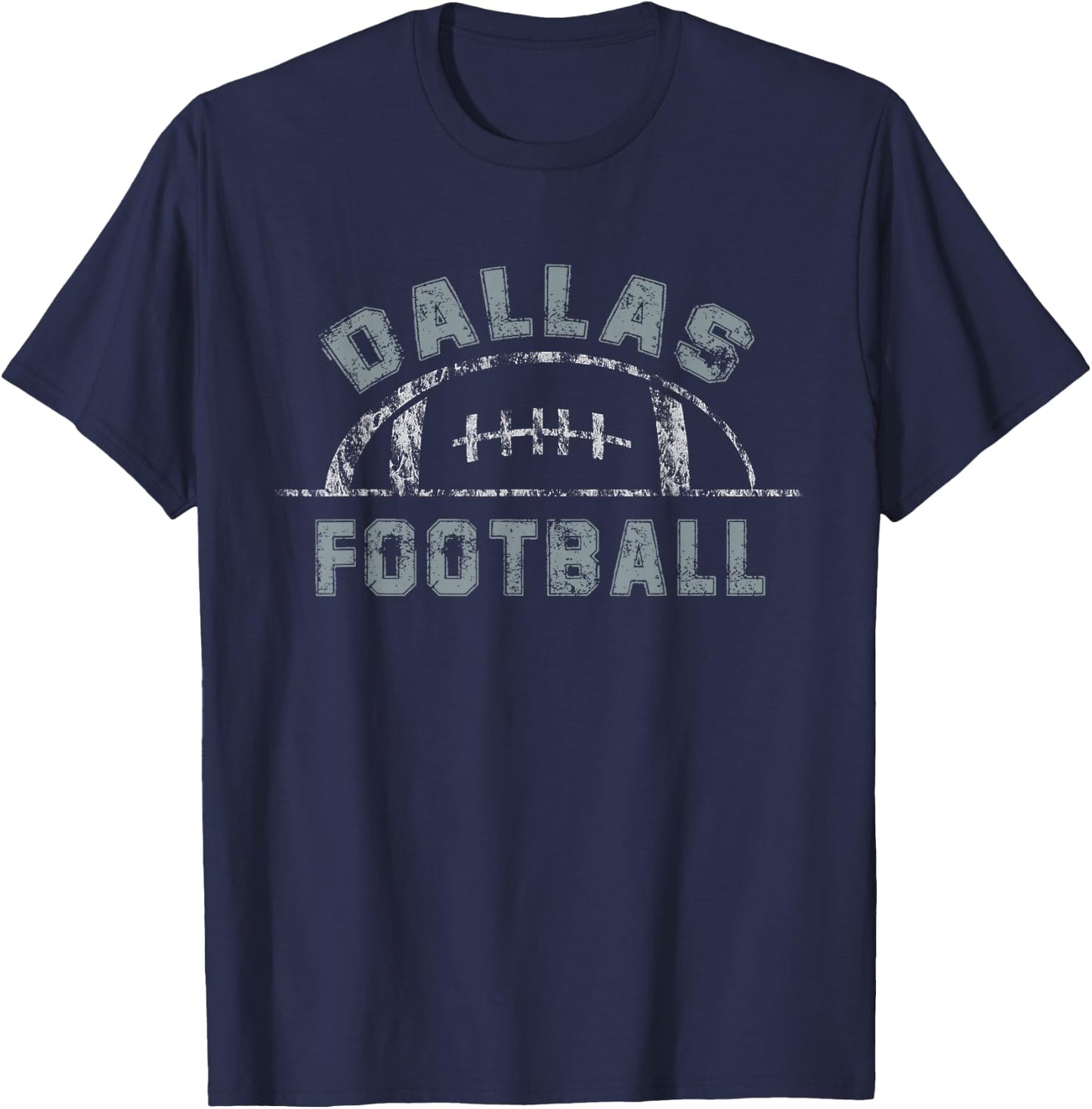 Dallas Football | End Zone Game Day Distressed Vintage T-Shirt - T-Shirt | Navy