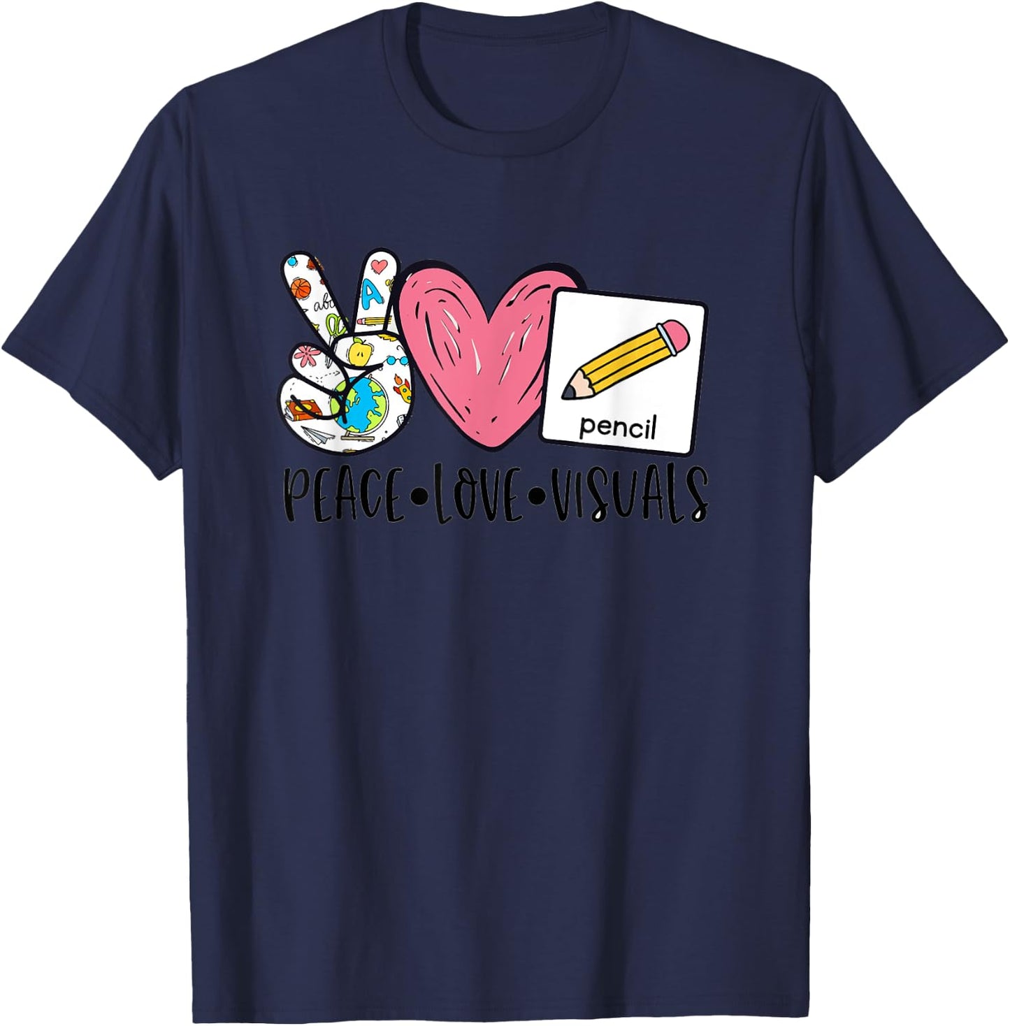 Peace Love Visuals Special Education Teacher Dream Team T-Shirt - T-Shirt | Navy