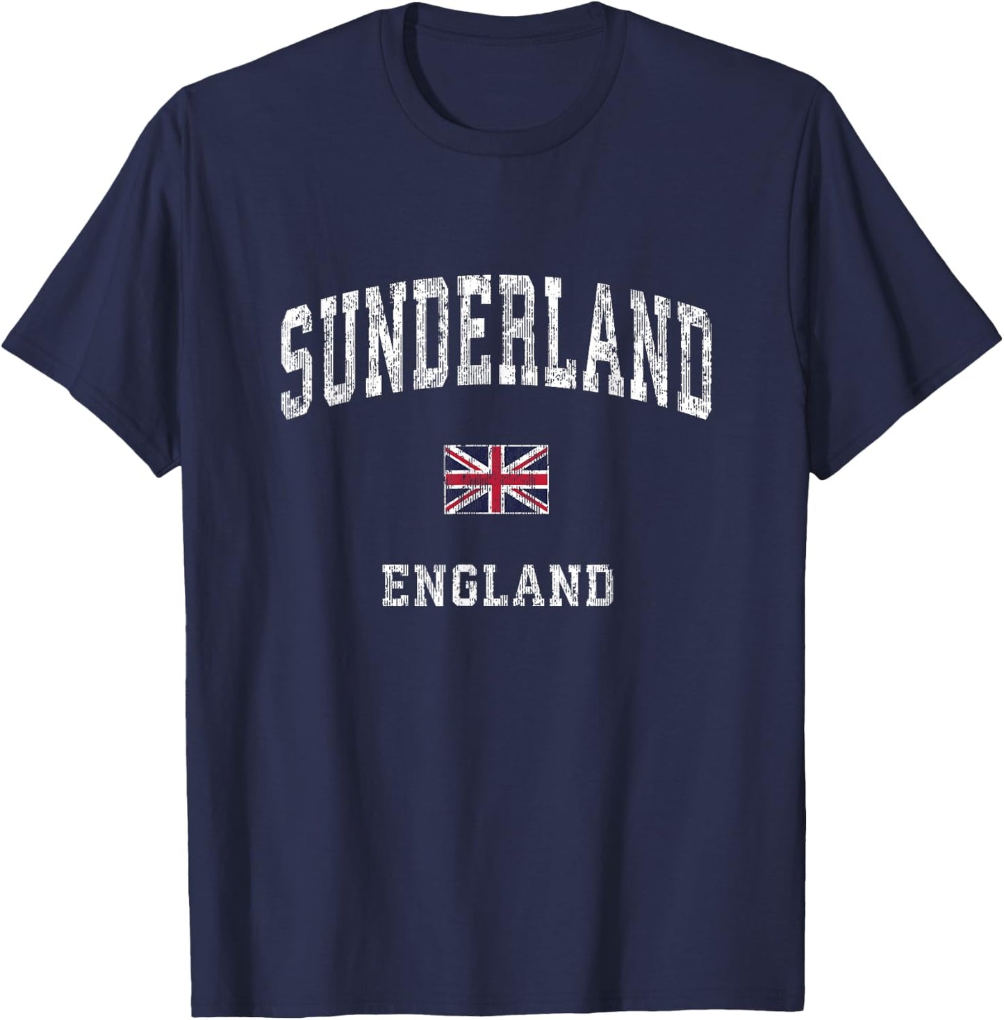 Sunderland England Vintage Athletic Sports Design T-Shirt - T-Shirt | Navy