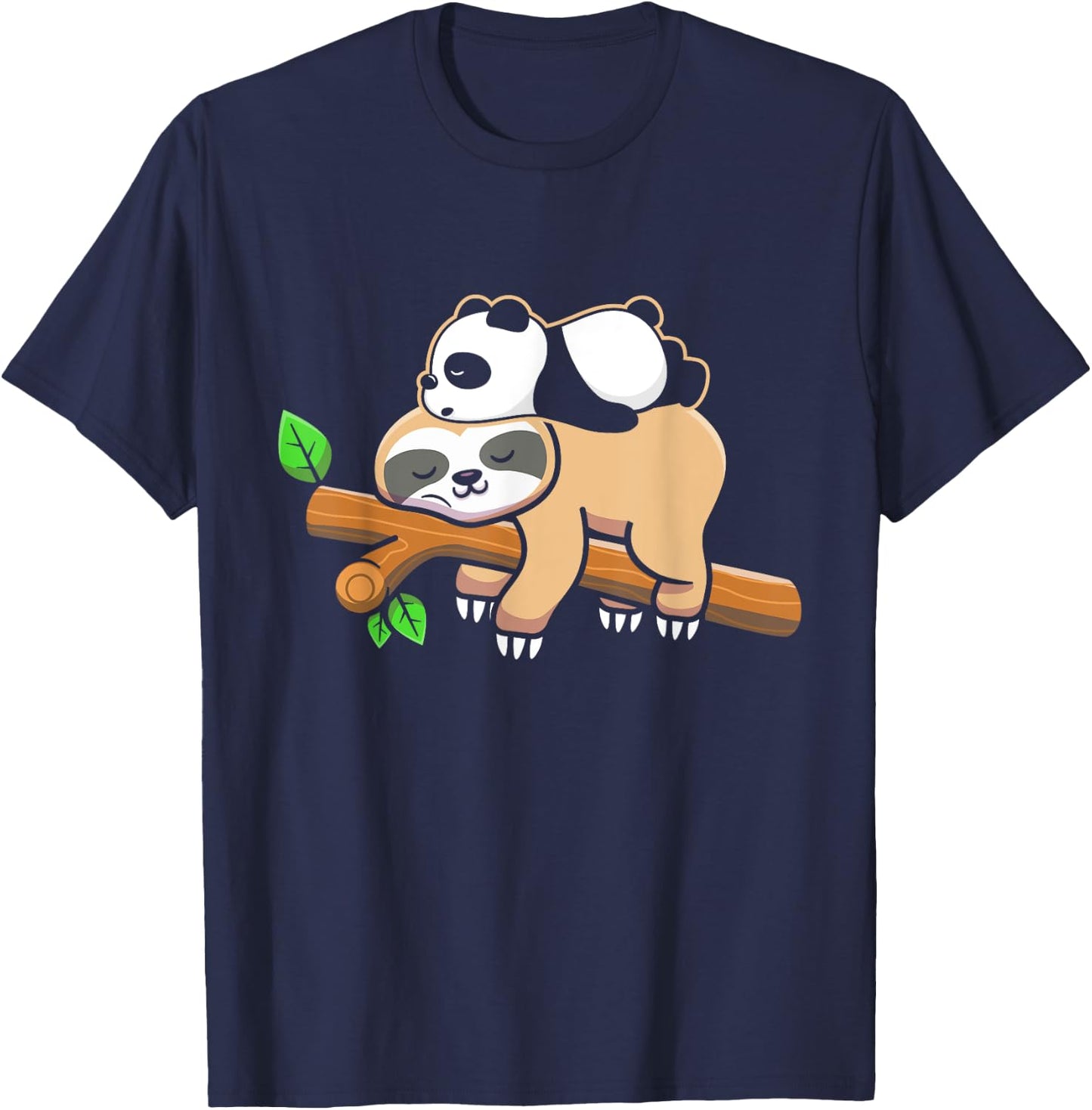 Sleepy Panda Bear Sloth T-Shirt - T-Shirt | Navy