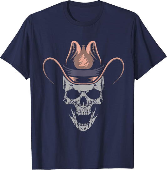 Western Texas Rodeo Bull Skull Howdy Horse Yeehaw Cowboy T-Shirt - T-Shirt | Navy