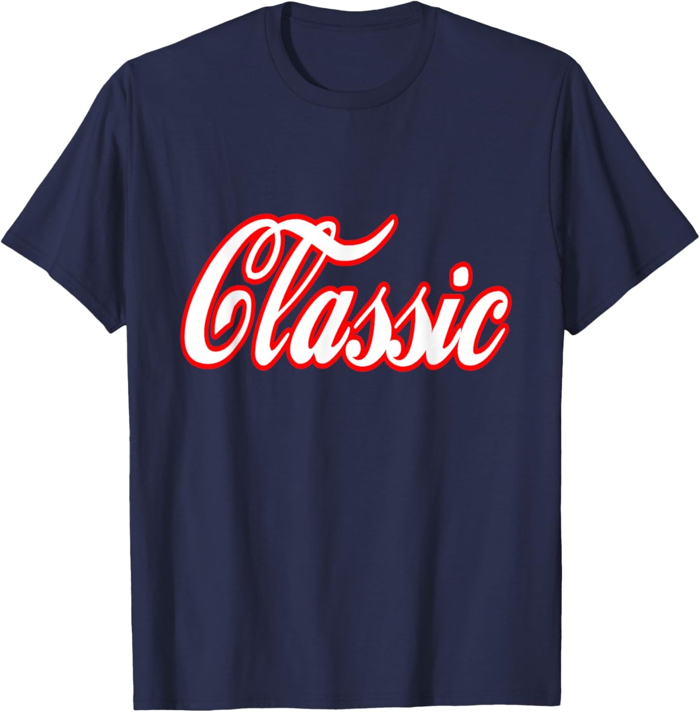 Classic Word Retro Vintage Script Font T-Shirt - T-Shirt | Navy