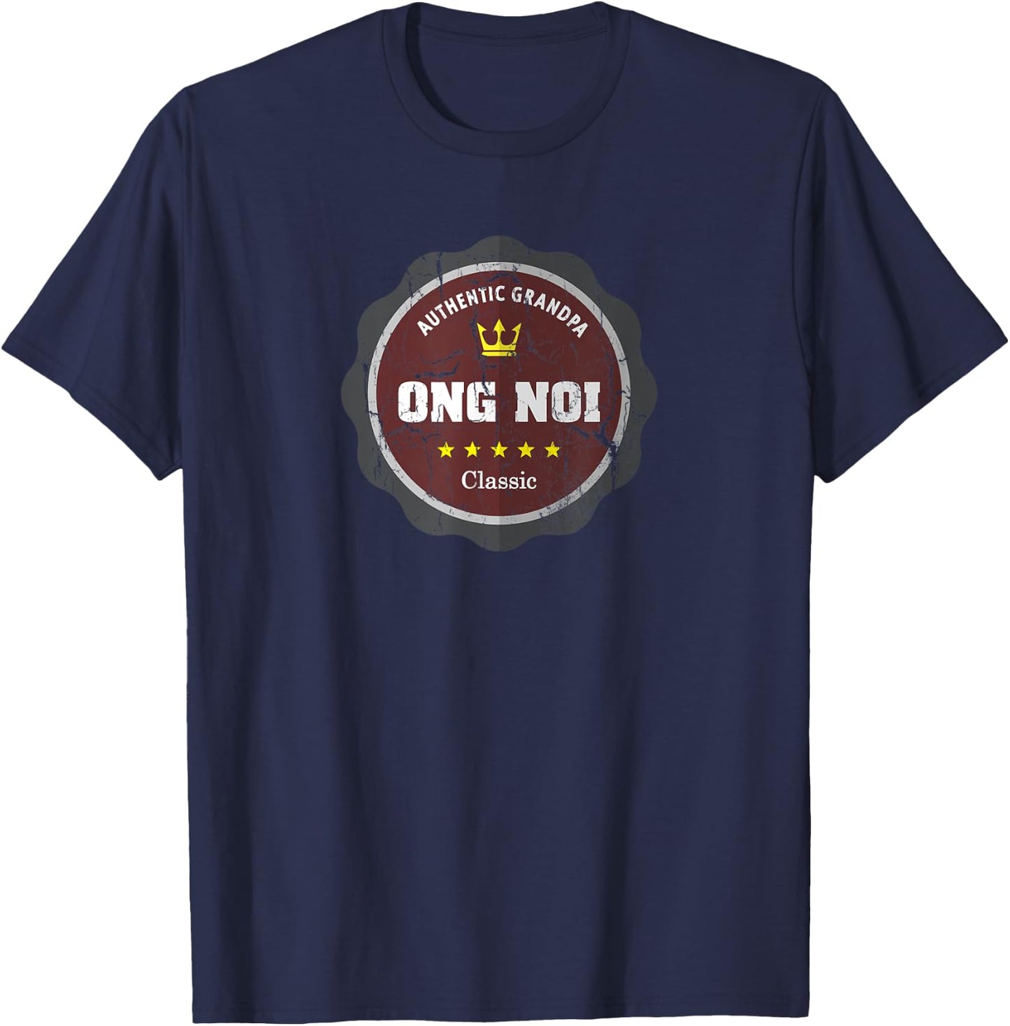 Vintage design Ong Noi Gift Vietnamese Grandpa T-Shirt - T-Shirt | Navy