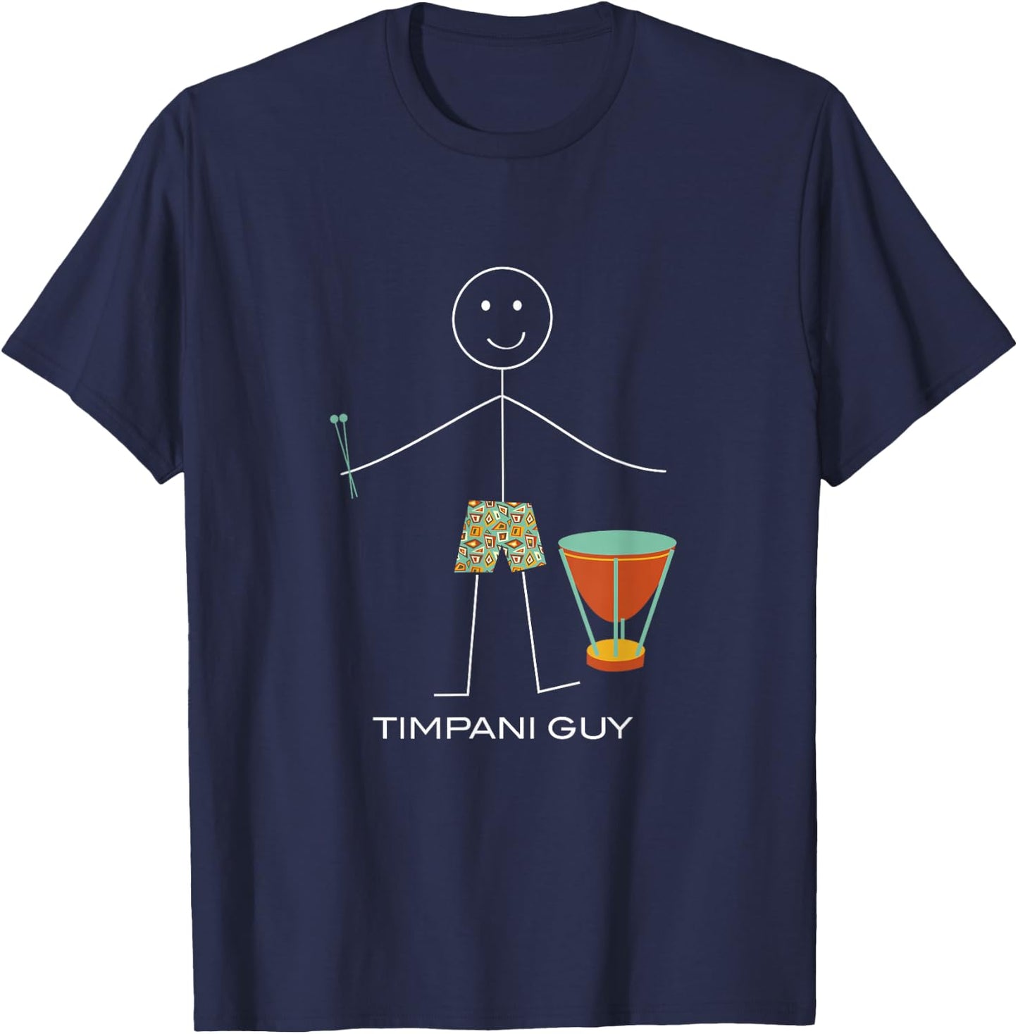 Funny Timpani Guy, Boy Timpani Player T-Shirt - T-Shirt | Navy