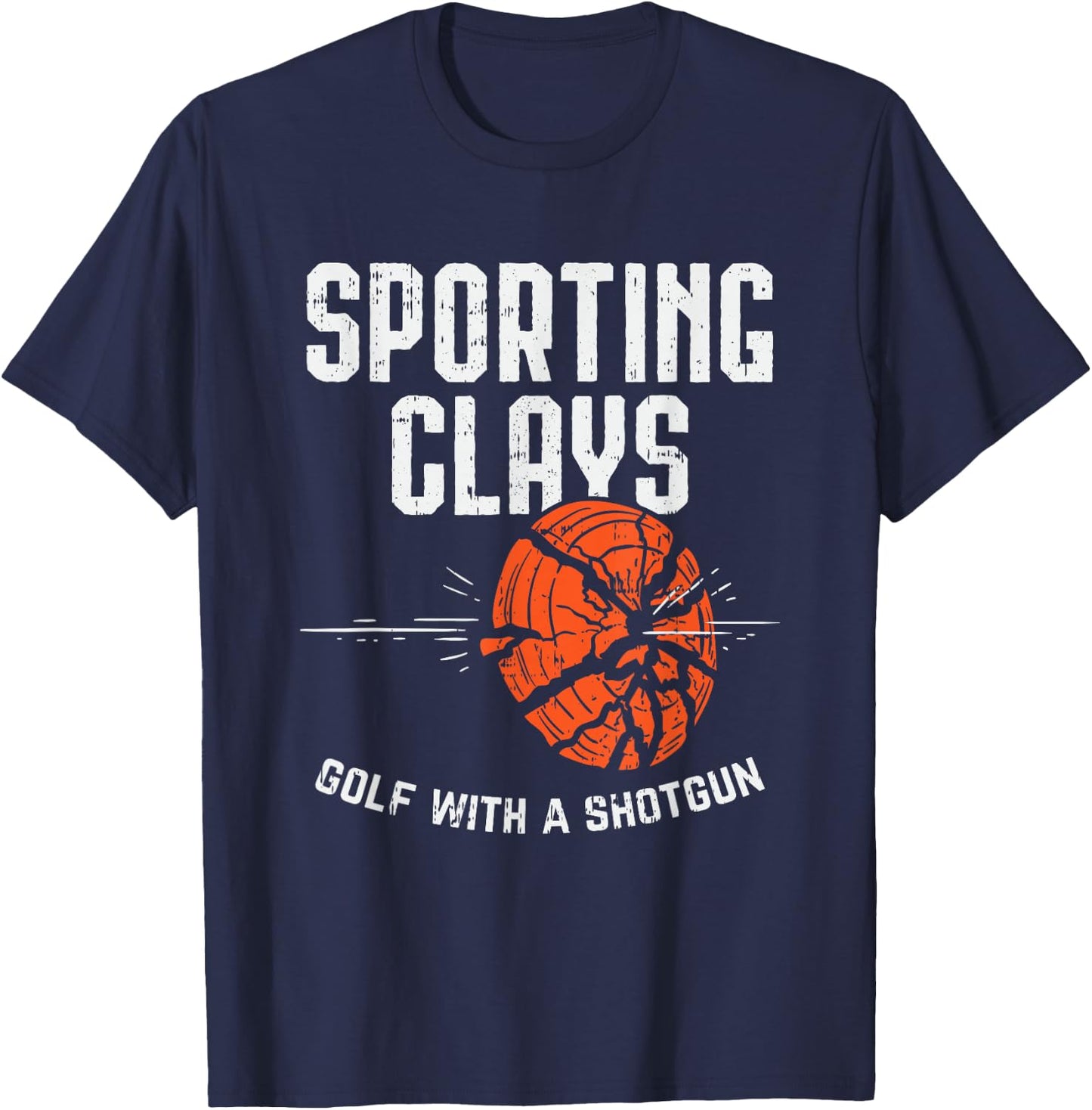 Sporting Clays Golf With A Shotgun for Clay Shooting T-Shirt - T-Shirt | Navy