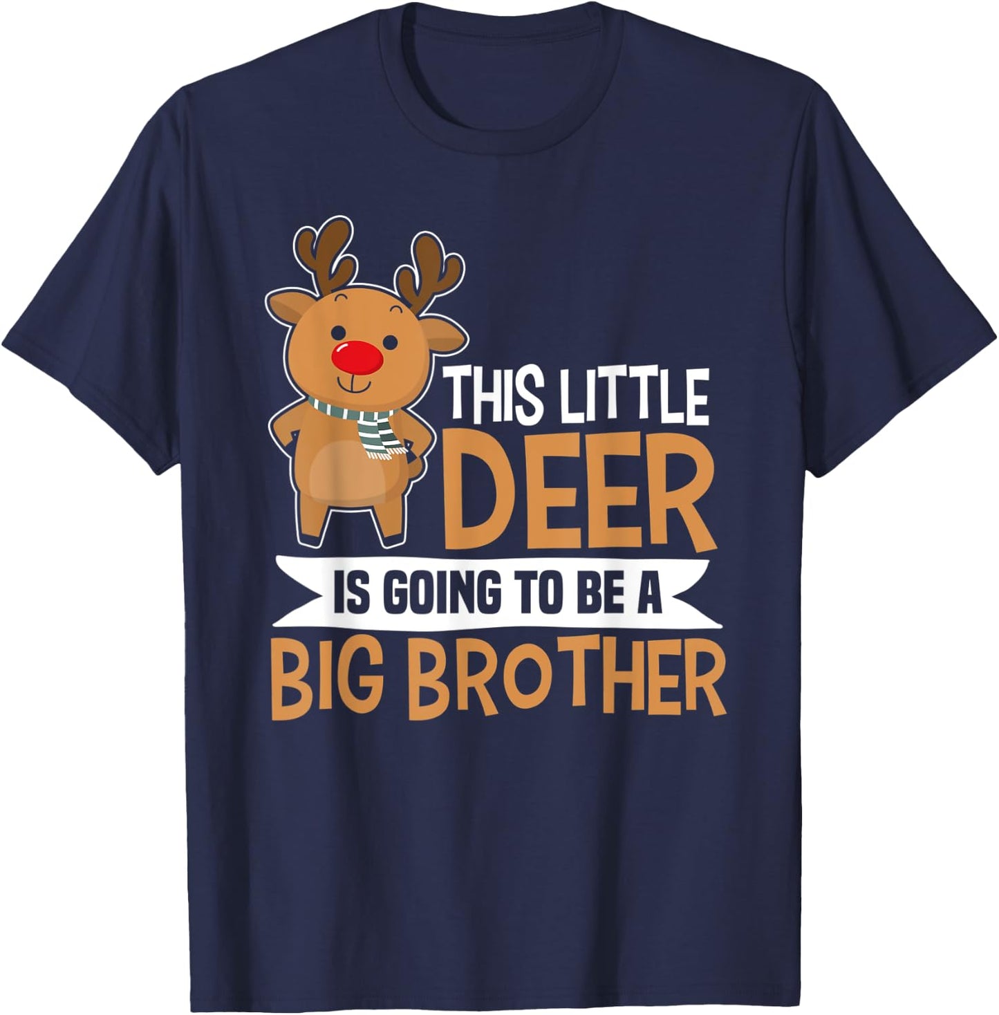 Litter Deer To Be A Big Brother Matching Family Outfit T-Shirt - T-Shirt | Navy