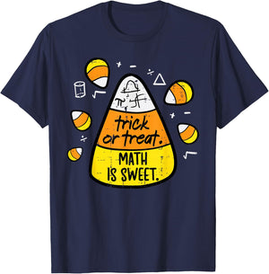 Trick Or Treat Math Sweet Candy Corn Costume Men Women Kids T-Shirt - T-Shirt | Navy