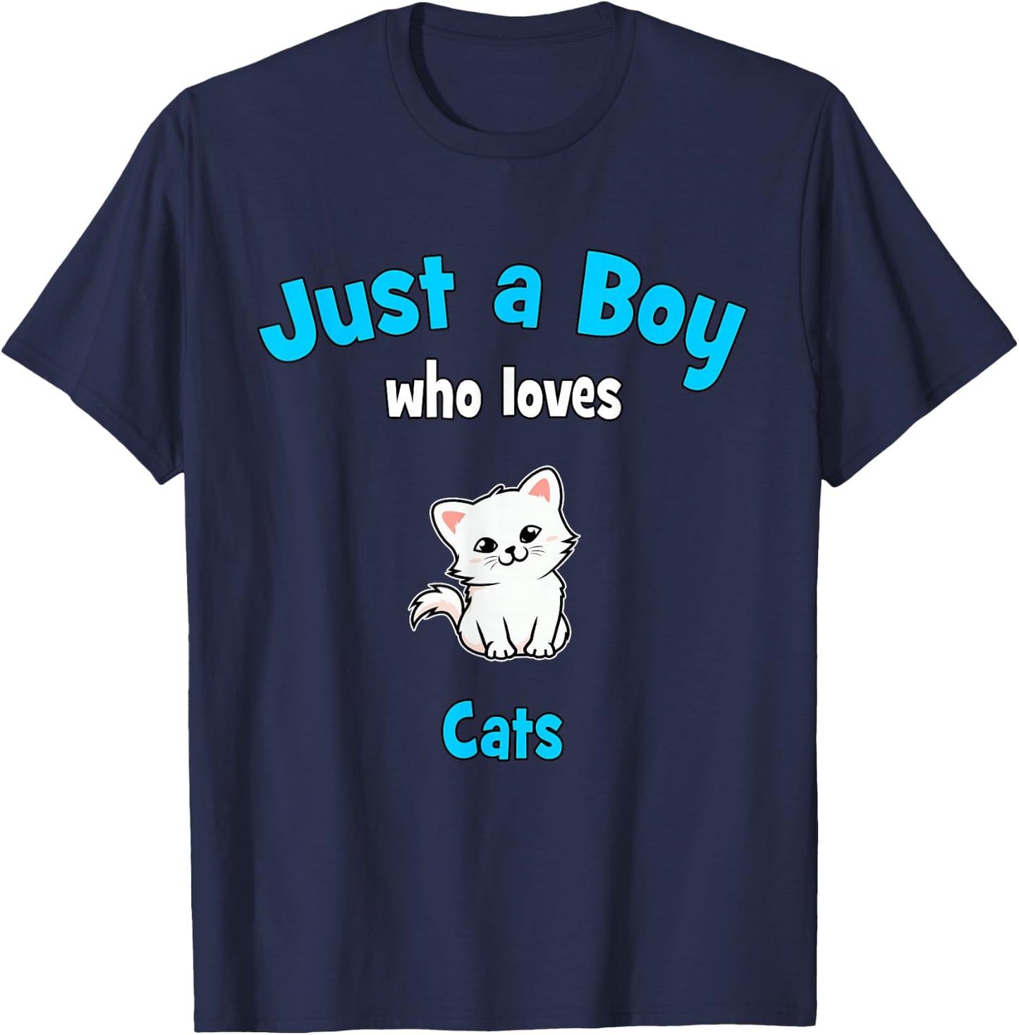 Cat Shirt for Boys | Kids Cat T-Shirt - T-Shirt | Navy