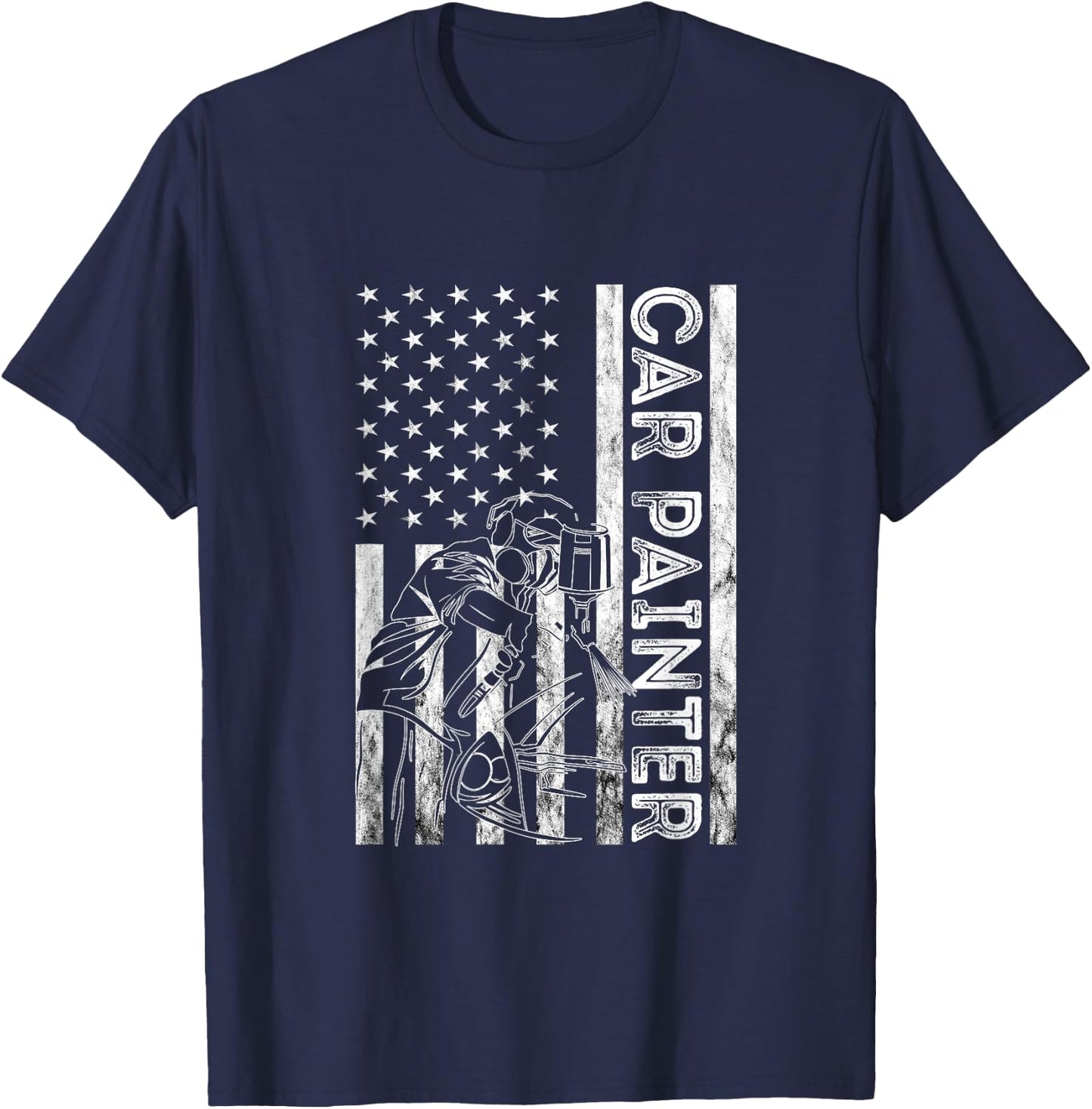 Auto Body Painter America Autobody Technician Car Painter T-Shirt - T-Shirt | Navy