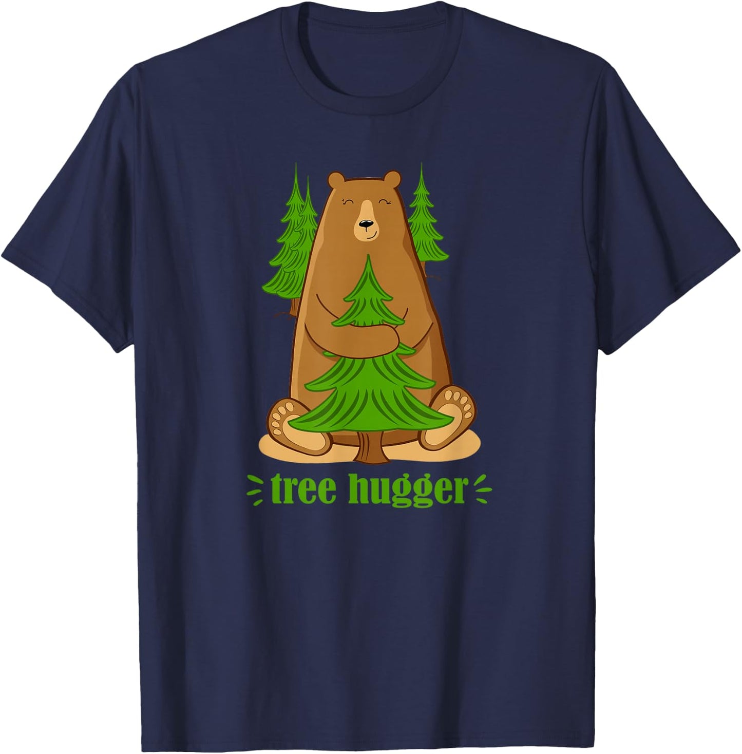 Cute Tree Hugger Bear T-Shirt - T-Shirt | Navy