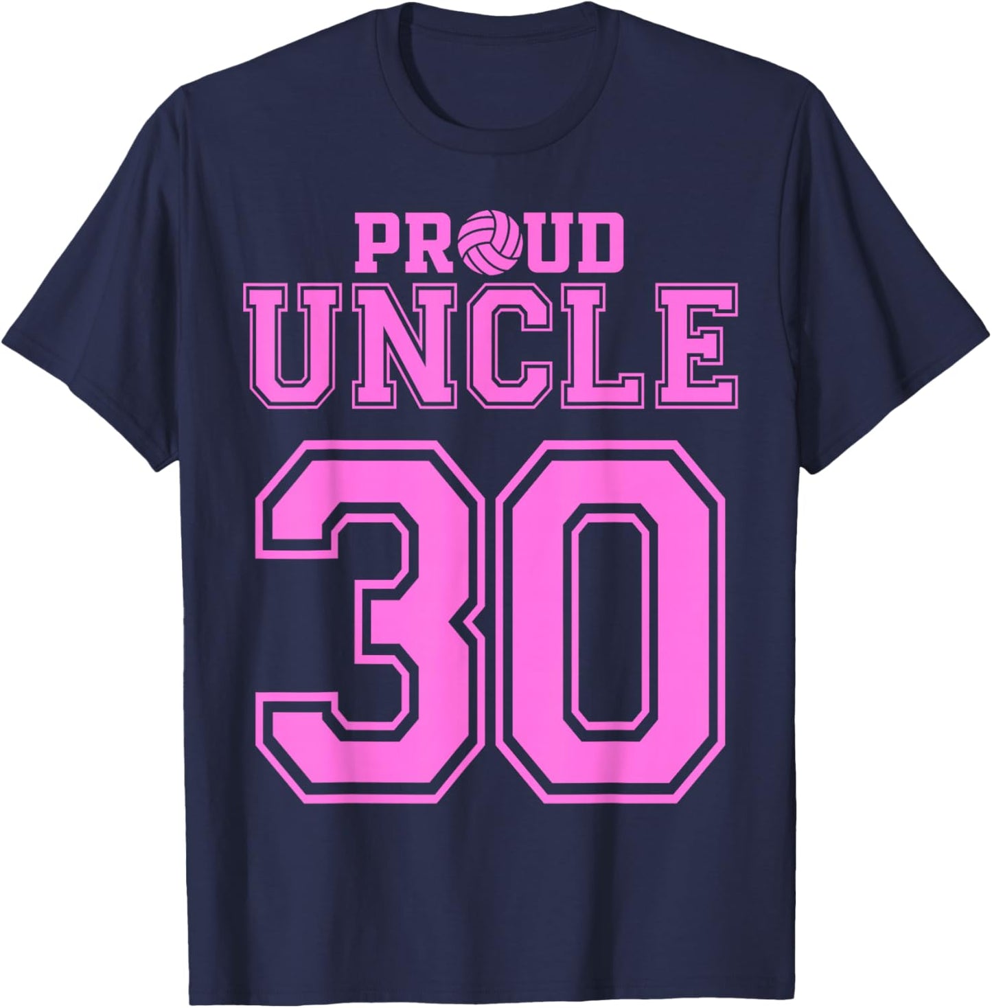 Proud Volleyball Uncle Number 30 P T-Shirt - T-Shirt | Navy