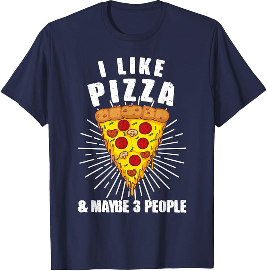 Funny Pizza Lover Art Italian Pizza Food Restaurant Pizza T-Shirt - T-Shirt | Navy
