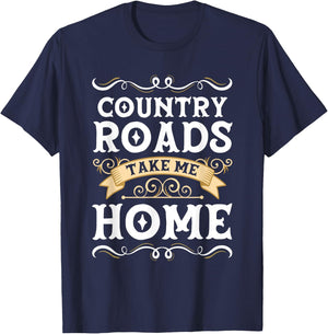 Country Roads Take me Home T-Shirt - T-Shirt | Navy