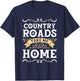 Country Roads Take me Home T-Shirt - T-Shirt | Navy