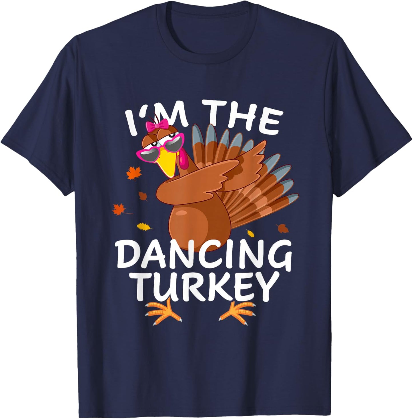 Dancing Turkey Matching Outfit Thanksgiving Pajamas Family T-Shirt - T-Shirt | Navy
