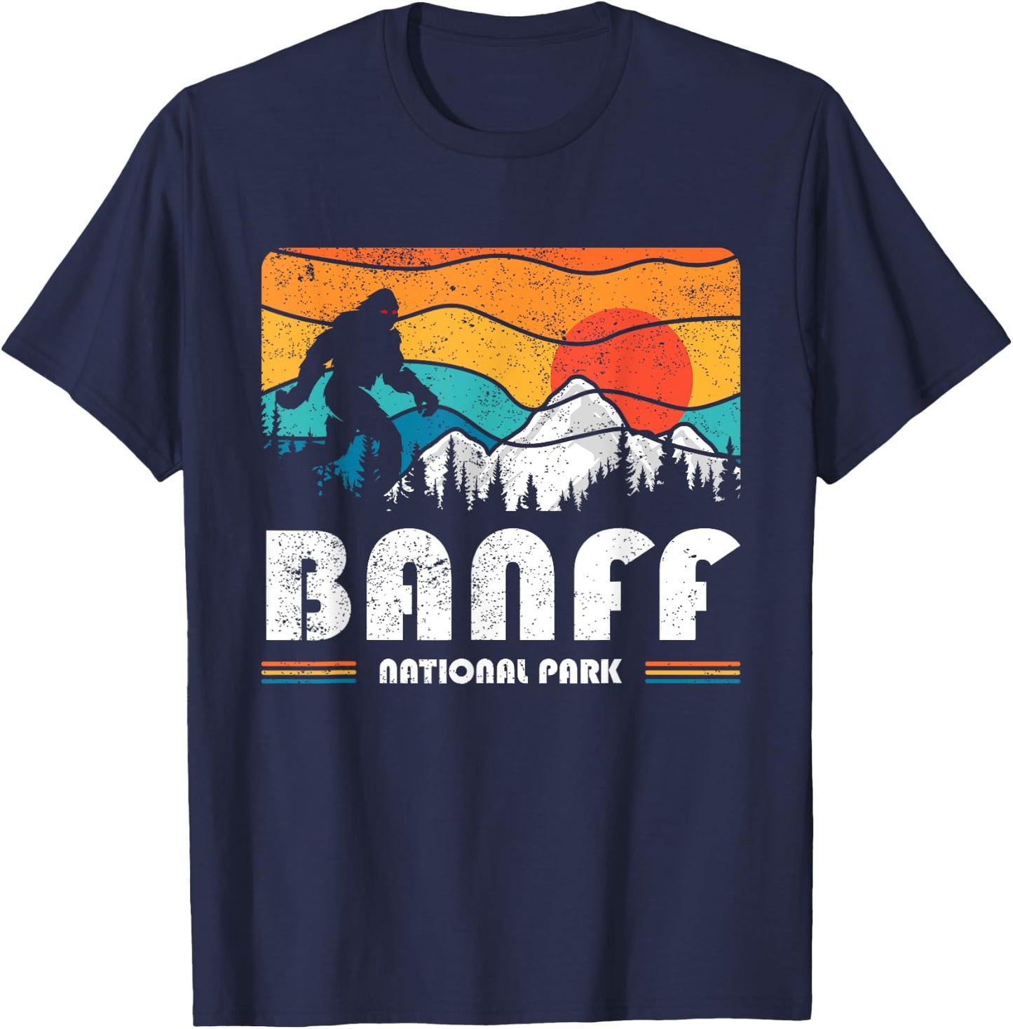 Banff Canadian National Park Retro Souvenir Banff T-Shirt - T-Shirt | Navy