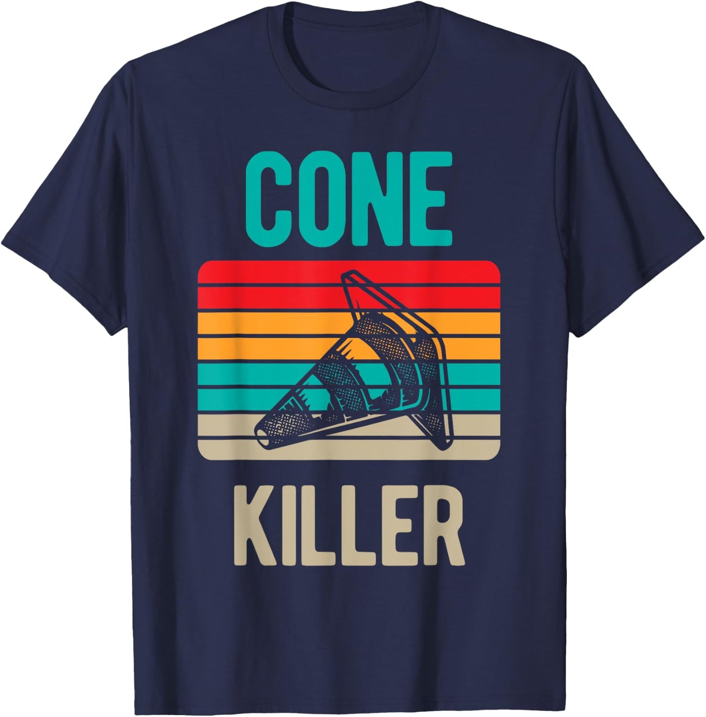 Vintage Auto Car Racing Racer Cone Killer Funny Autocross T-Shirt - T-Shirt | Navy