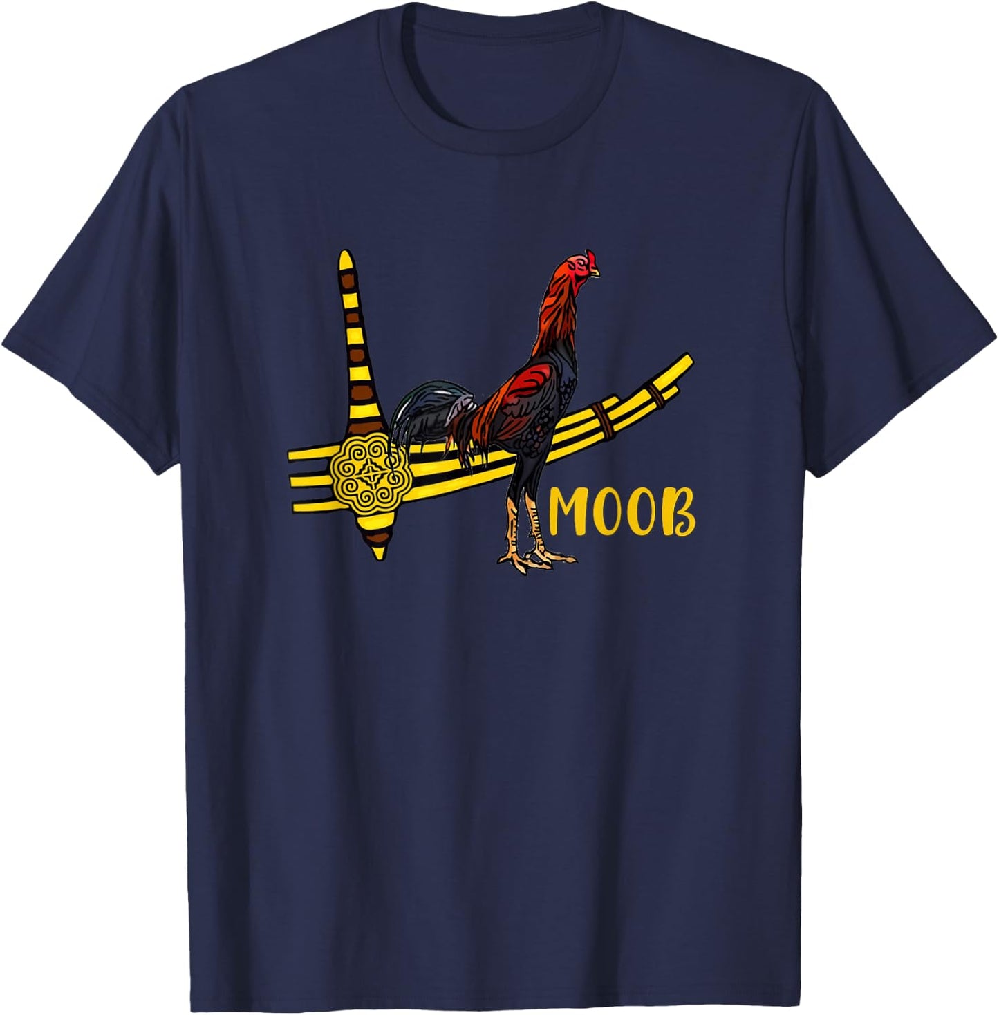 Hmong rooster and qeej hmoob T-Shirt - T-Shirt | Navy