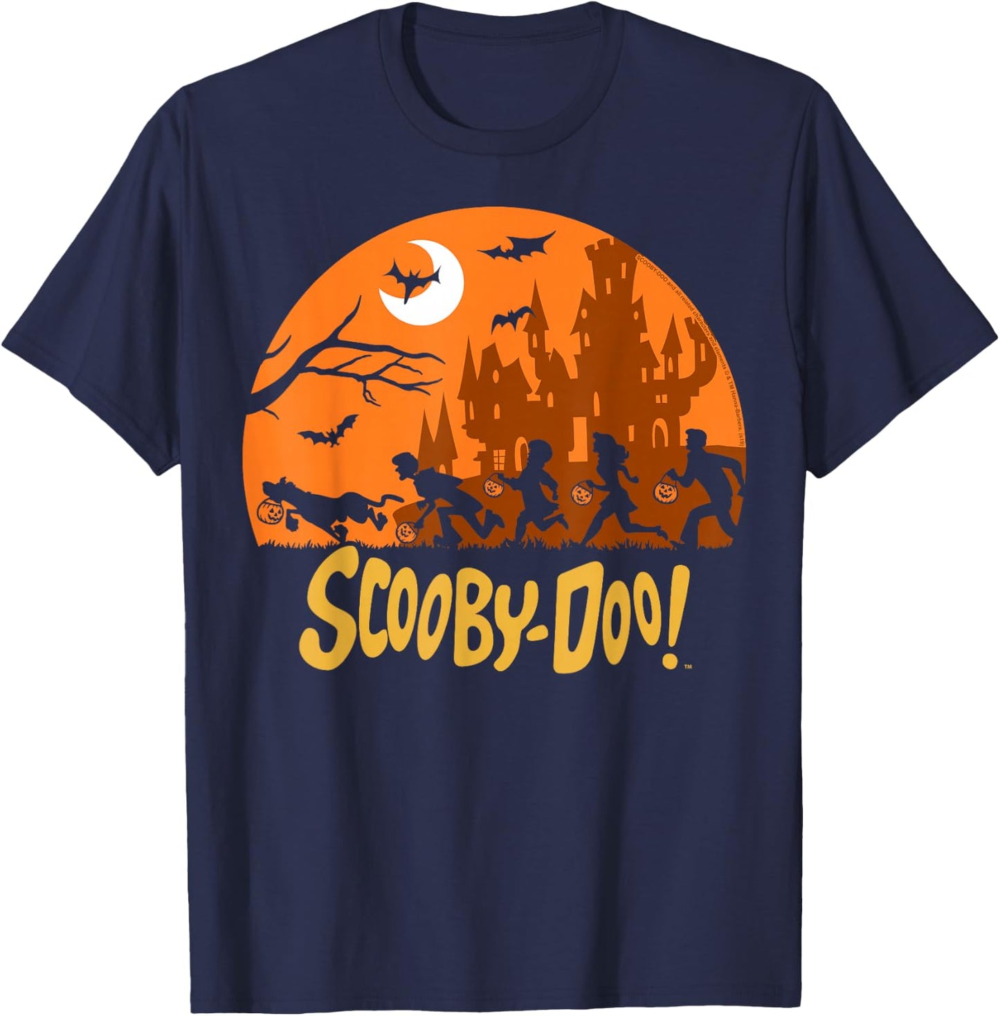Scooby-Doo The Gang Halloween Silhouette Logo Small T-Shirt - T-Shirt | Navy