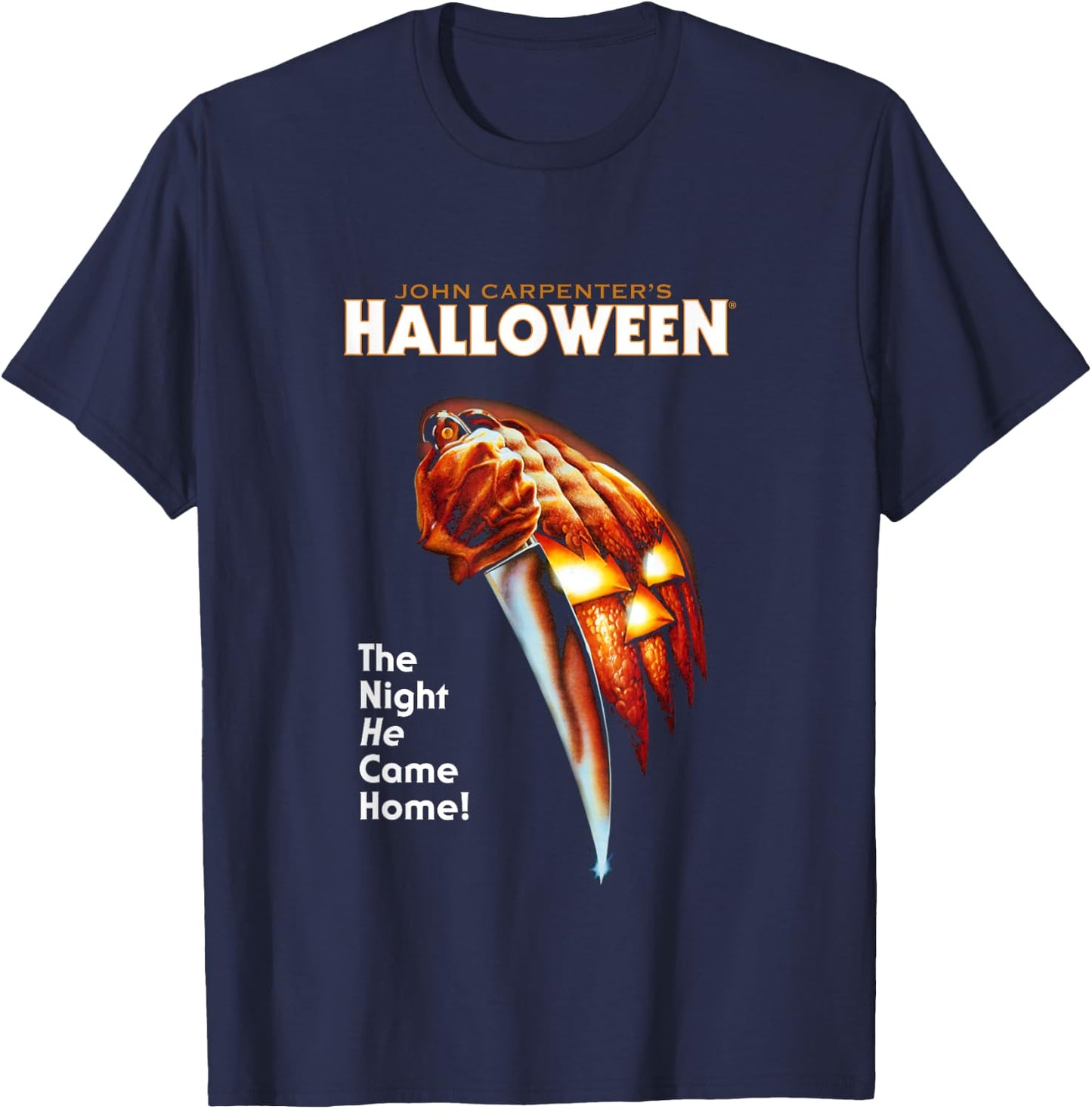 Halloween Pumpkin The Night He Came Home T-Shirt - T-Shirt | Navy