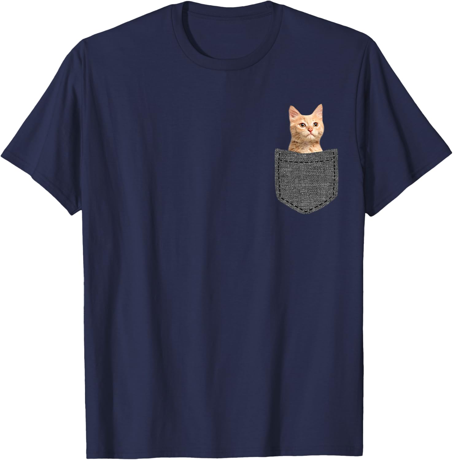 Cat in Pocket Women Kids T-Shirt - T-Shirt | Navy