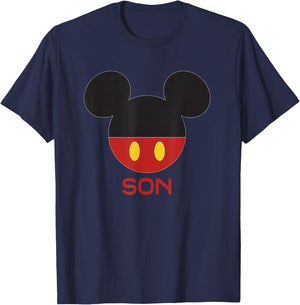 Disney Mickey Mouse Red Shorts Icon Son Family T-Shirt - T-Shirt | Navy