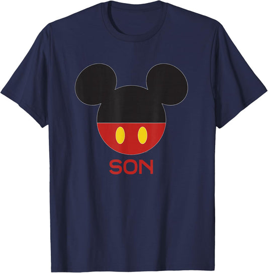 Disney Mickey Mouse Red Shorts Icon Son Family T-Shirt - T-Shirt | Navy