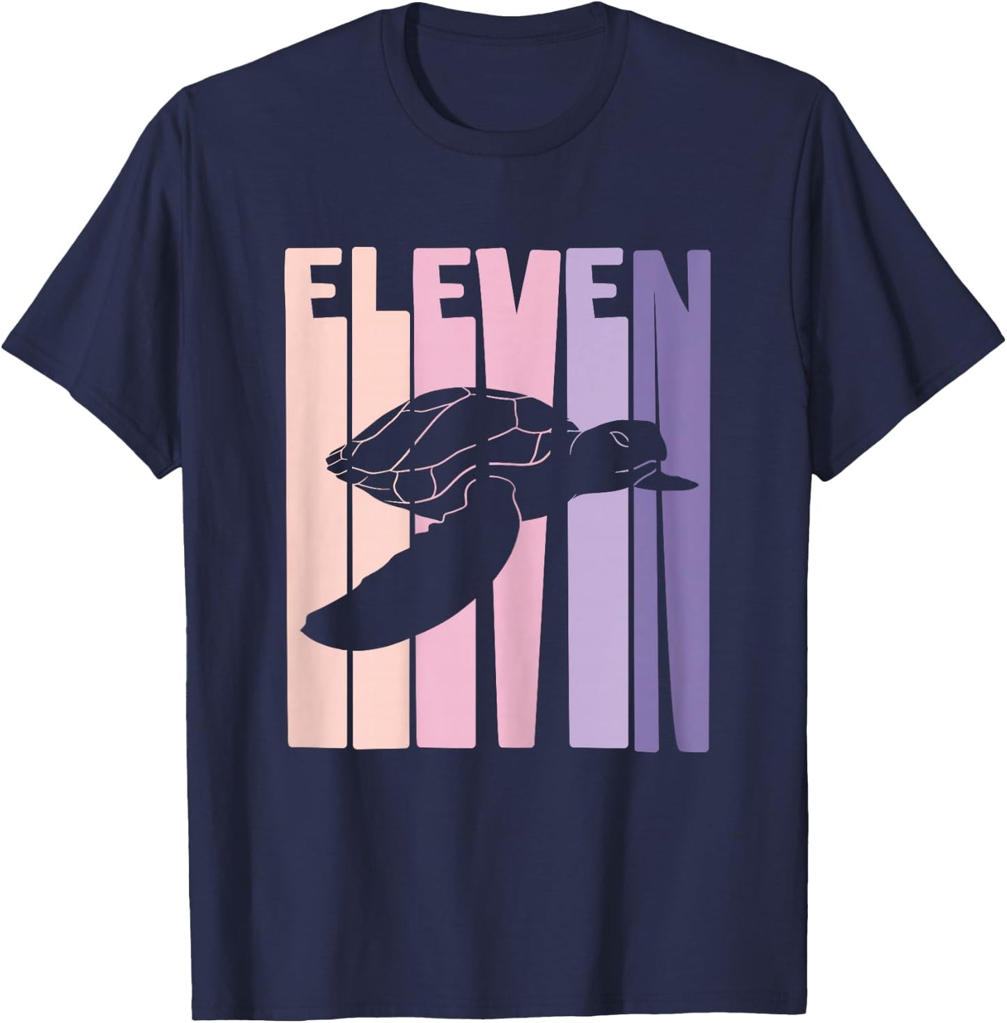 11th Birthday Gift Turtle Fan 11 Years old Girl T-Shirt - T-Shirt | Navy