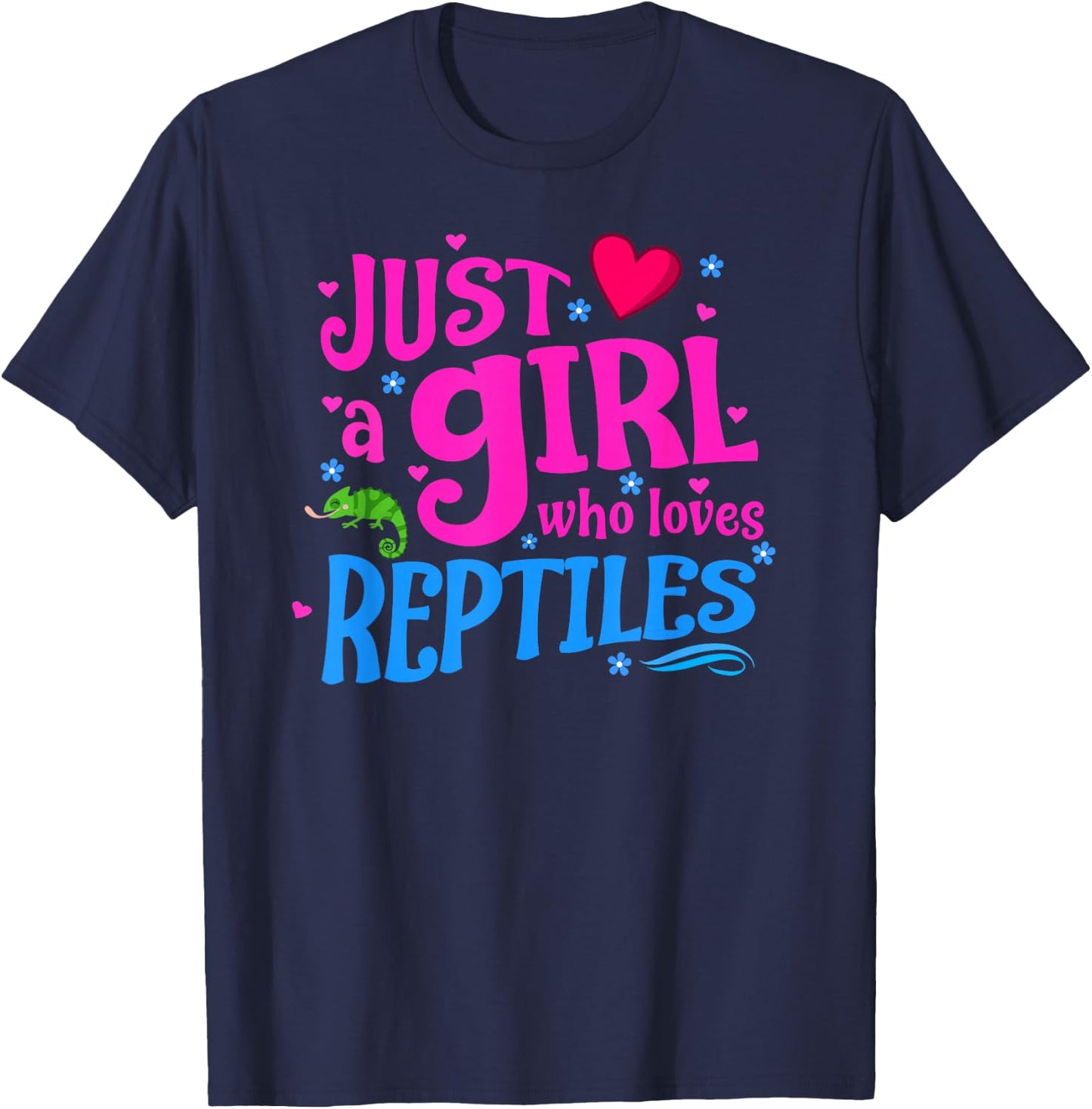 Just a Girl Who Loves Reptiles T-Shirt - T-Shirt | Navy