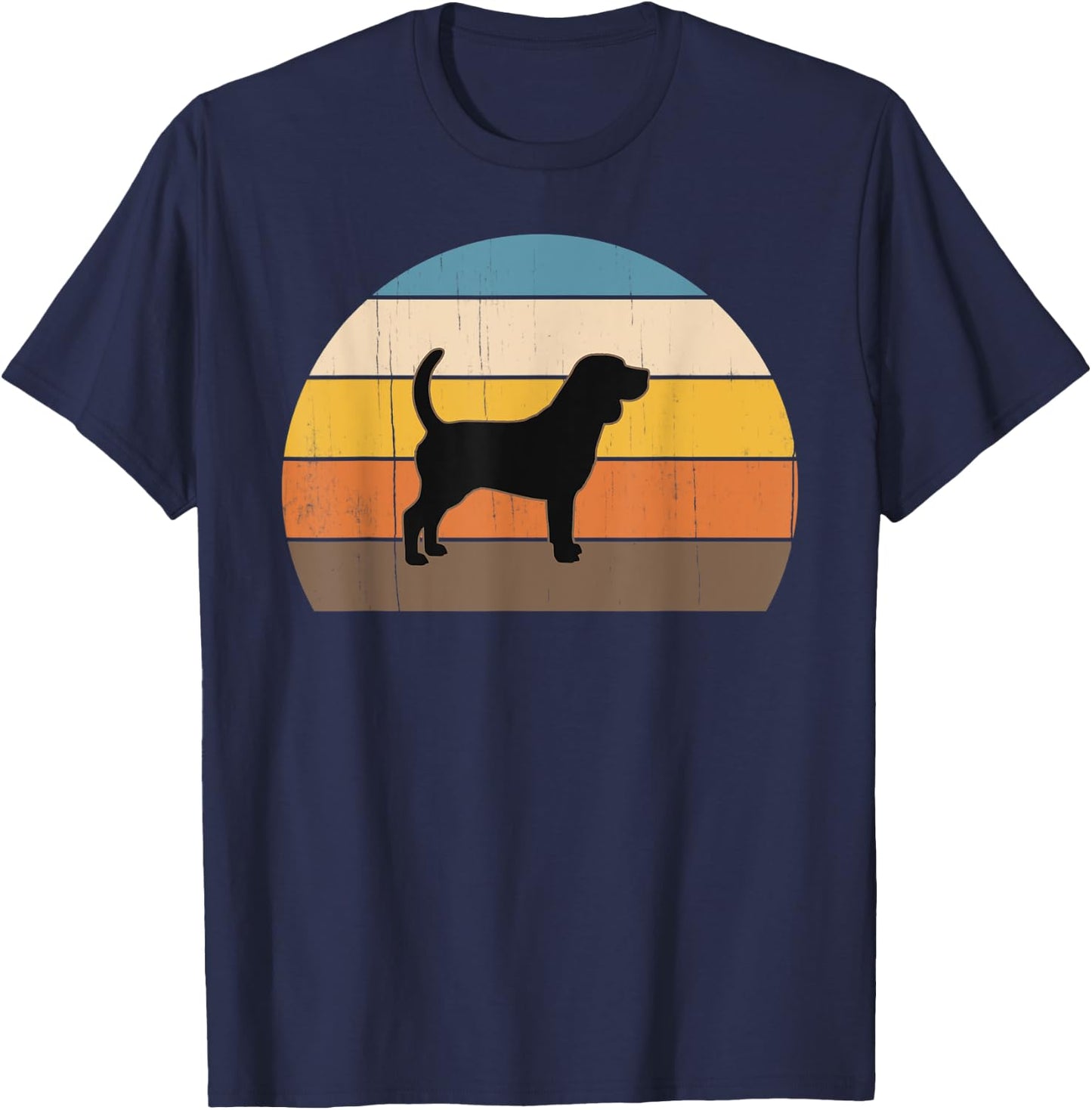 Cool Retro Sunset Beagles - Great Beagle Owner / Lover T-Shirt - T-Shirt | Navy