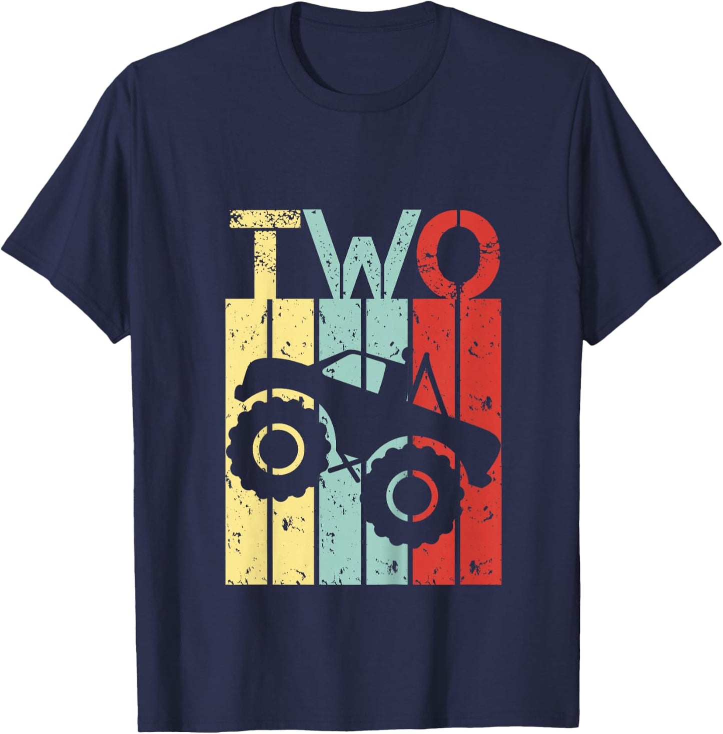 Kids 2 year old Monster Truck birthday Boy Girl 2nd birthday T-Shirt - T-Shirt | Navy