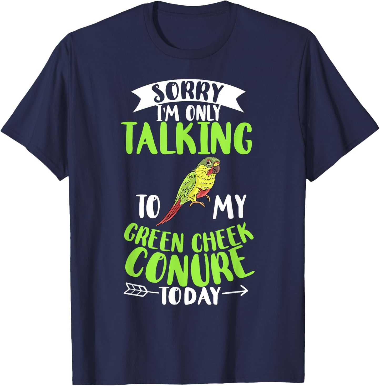 Green Cheek Conure Funny Animals Cute Birds T-Shirt - T-Shirt | Navy