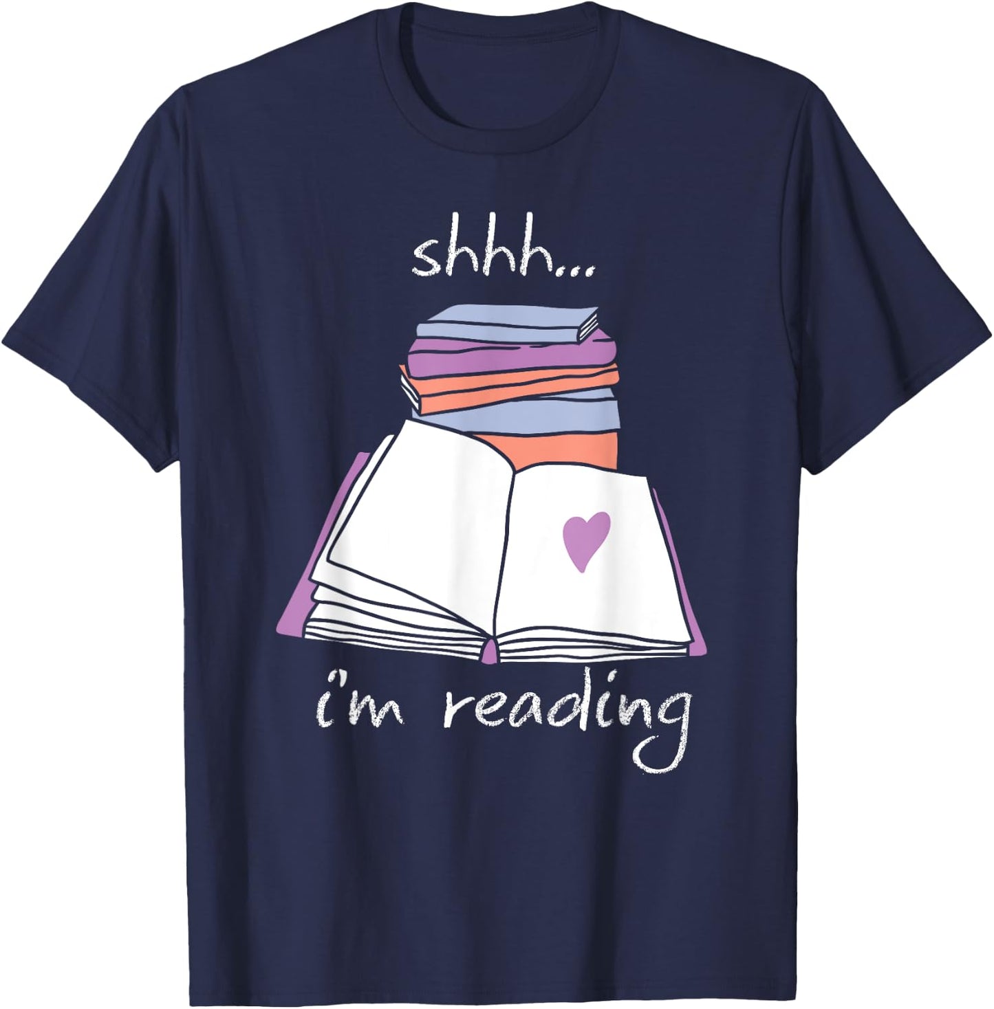 Book Reading Library Shh Im Reading T-Shirt - T-Shirt | Navy