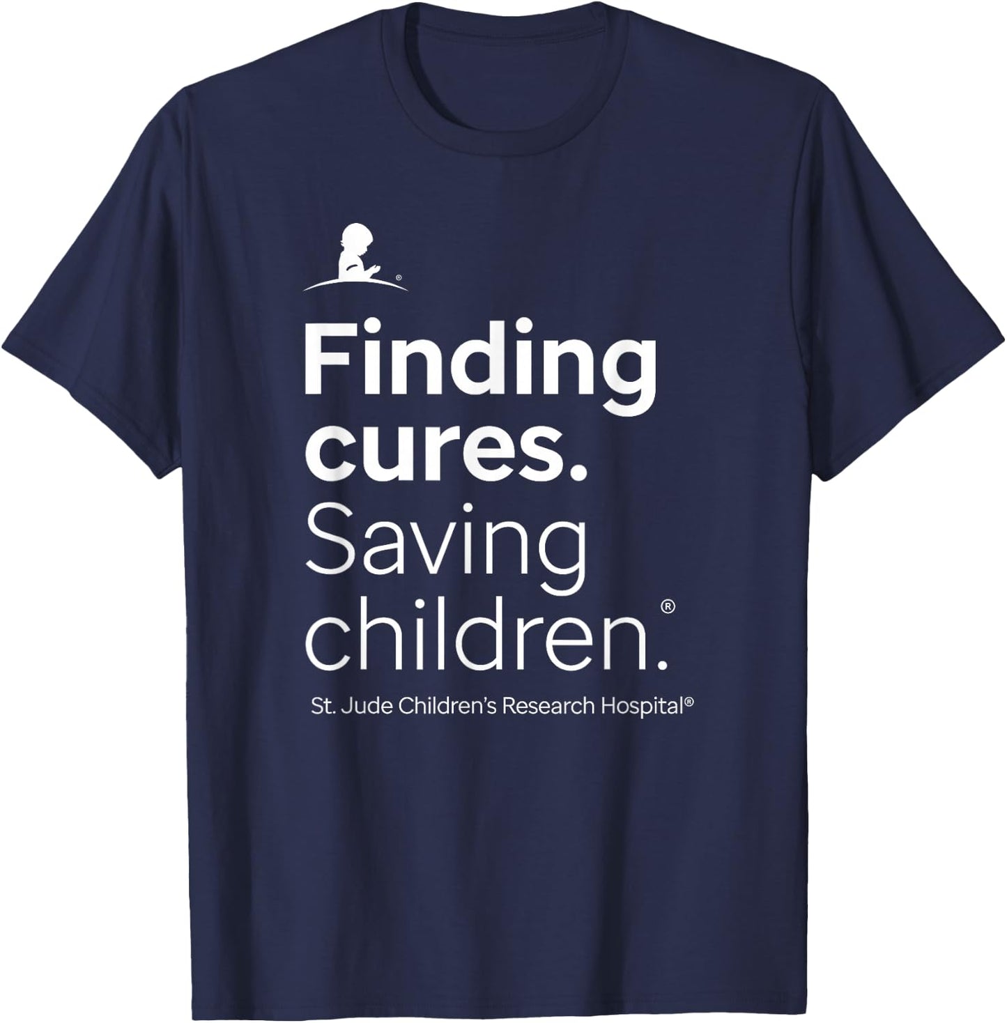 St. Jude Finding Cures. Saving Children. Red T-Shirt - T-Shirt | Navy