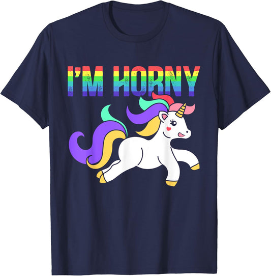 Ich bin geil Cheeky Adult Humour Rainbow Myth T-Shirt - T-Shirt | Navy
