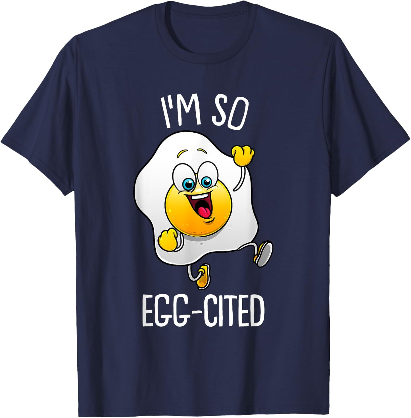 Funny Egg Gift Kids Men Women Cool Fried Egg Lover Food Pun T-Shirt - T-Shirt | Navy