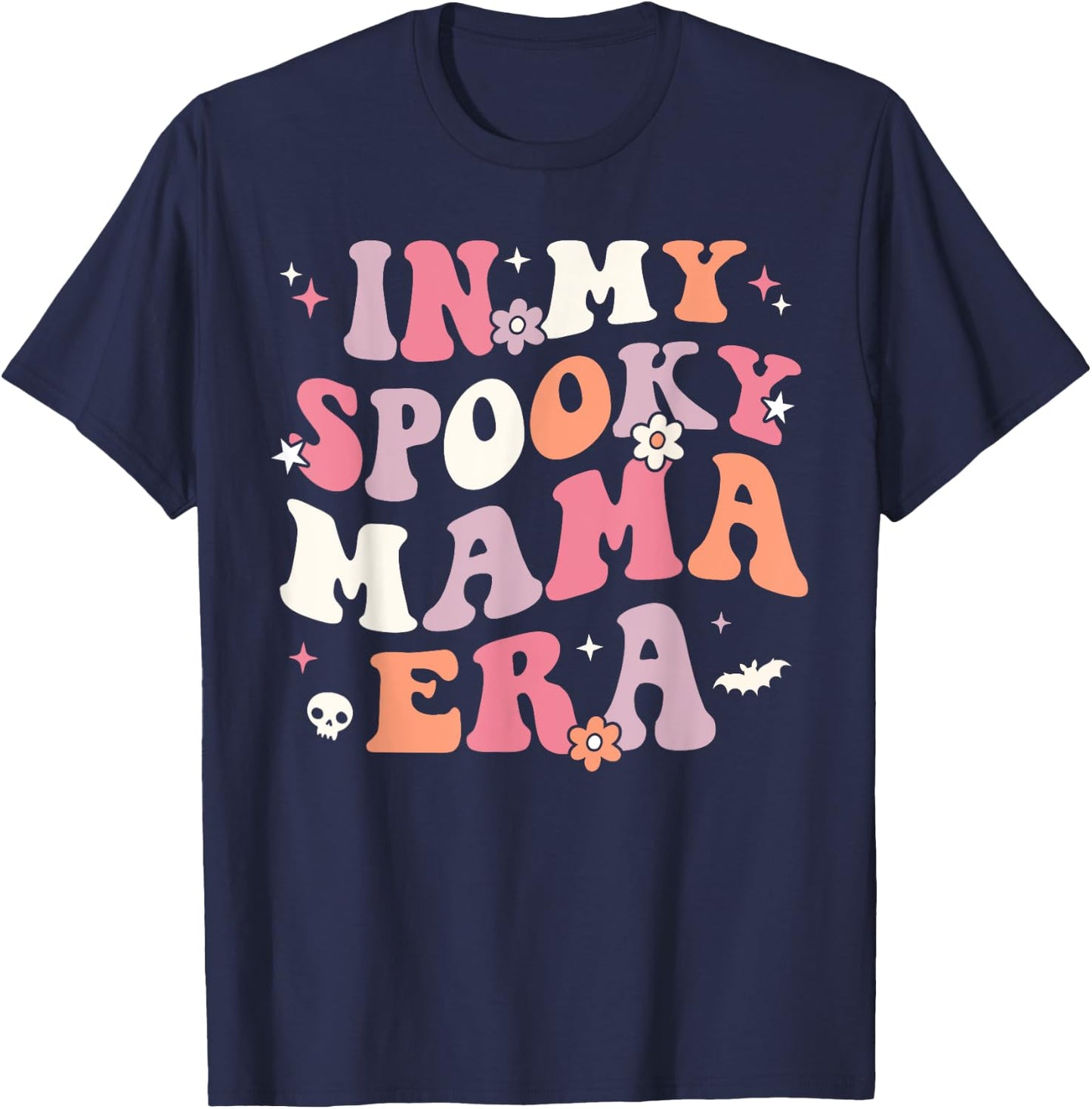 In My Spooky Mama Era Retro Halloween Witchy One Spooky Mom T-Shirt - T-Shirt | Navy