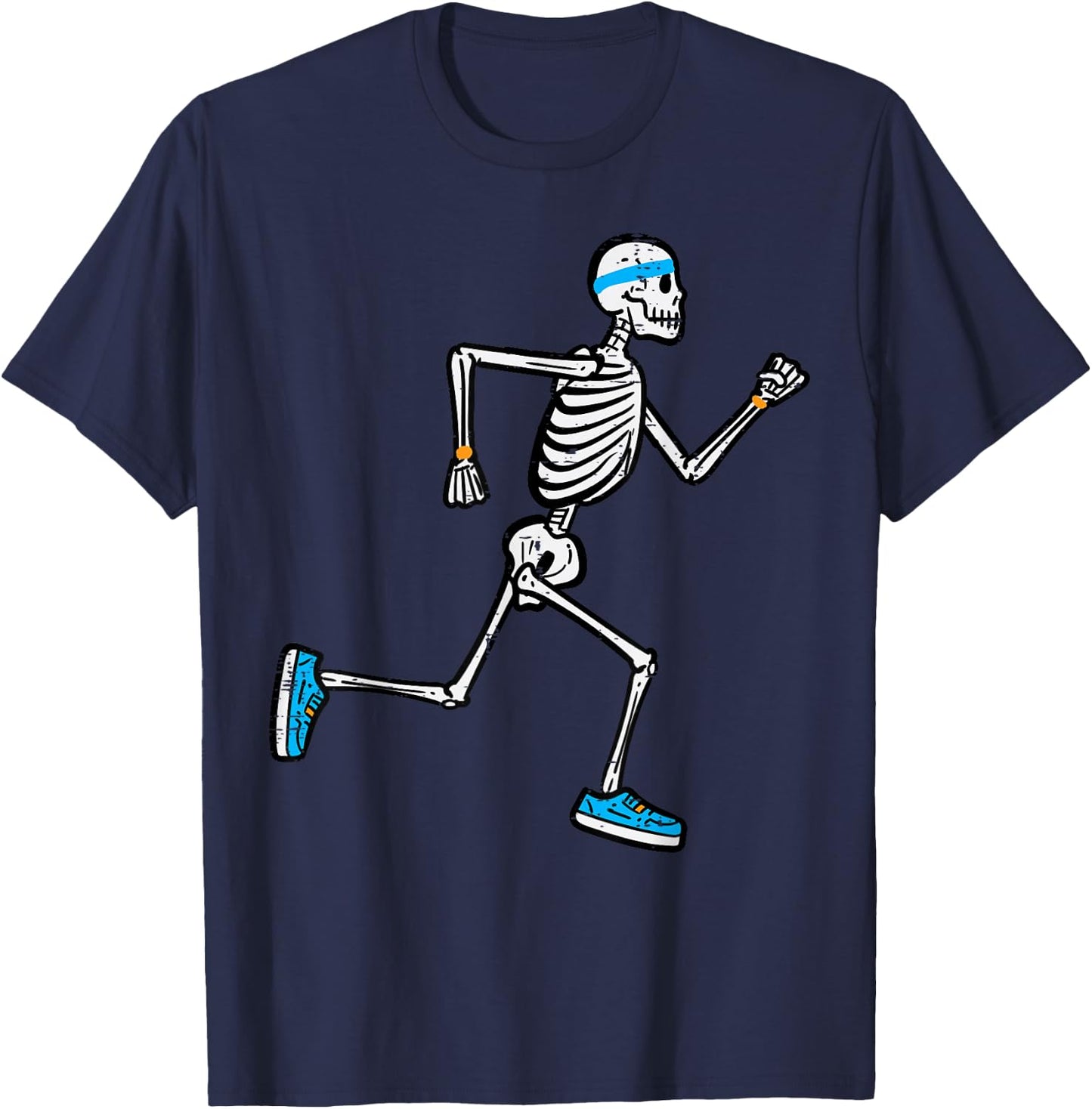 Halloween Skeleton Running Marathon Costume Men Women Kids T-Shirt - T-Shirt | Navy