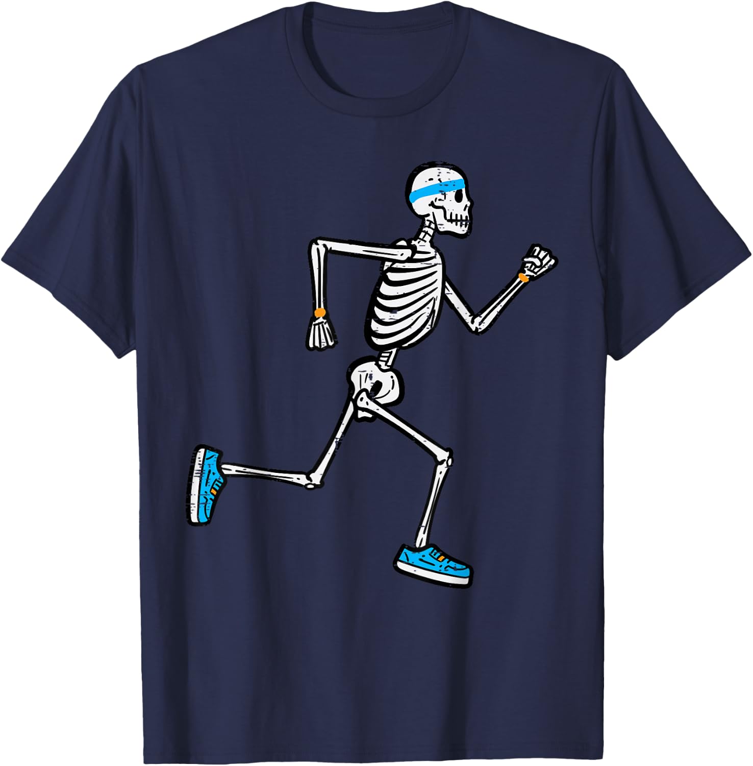 Halloween Skeleton Running Marathon Costume Men Women Kids T-Shirt - T-Shirt | Navy
