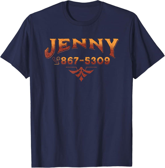 Jenny Phone Number 867-5309 Funny Rock Music Gifts T-Shirt - T-Shirt | Navy