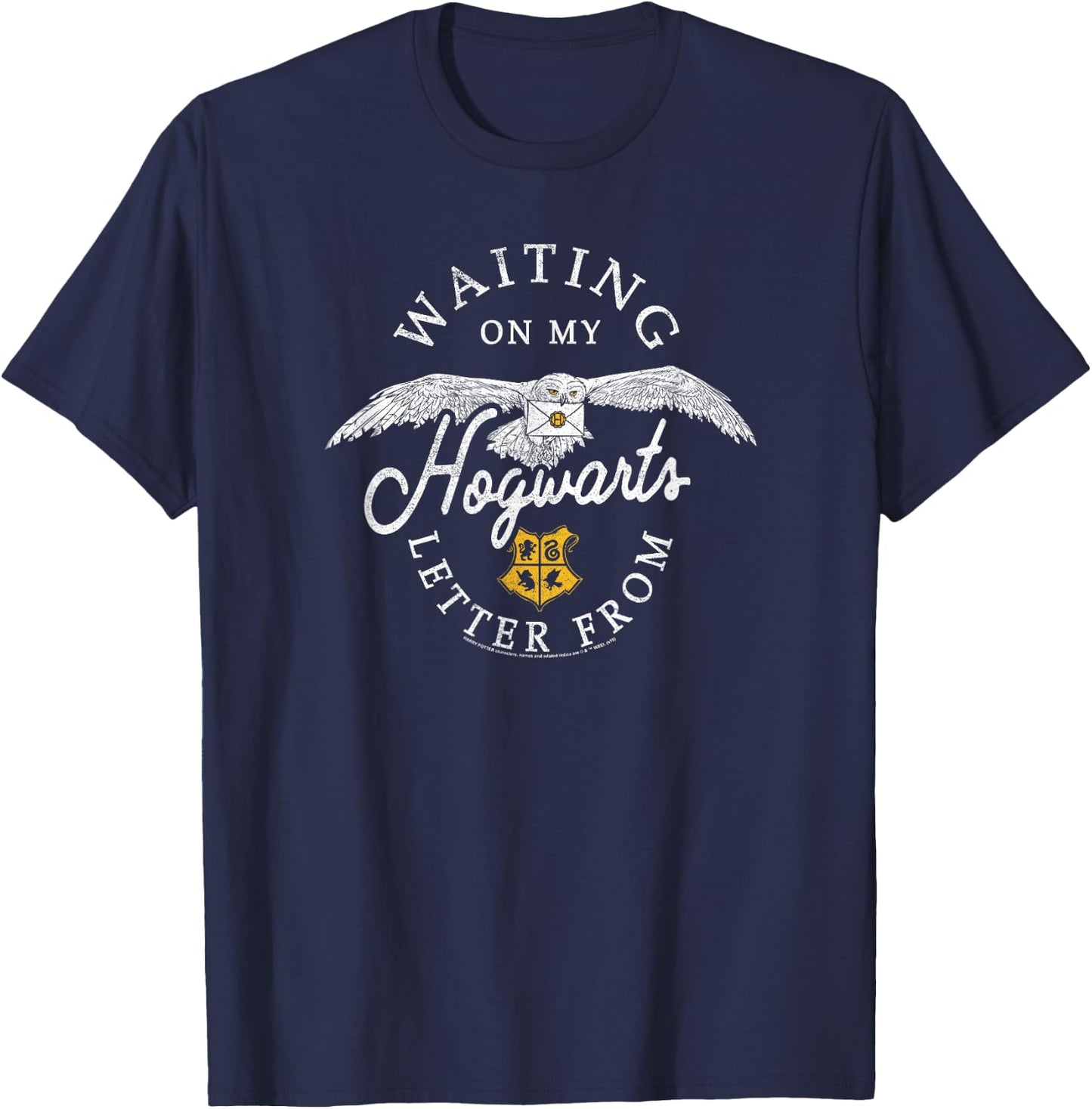 Harry Potter Hedwig Waiting On My Hogwarts Letter Distressed T-Shirt - T-Shirt | Navy
