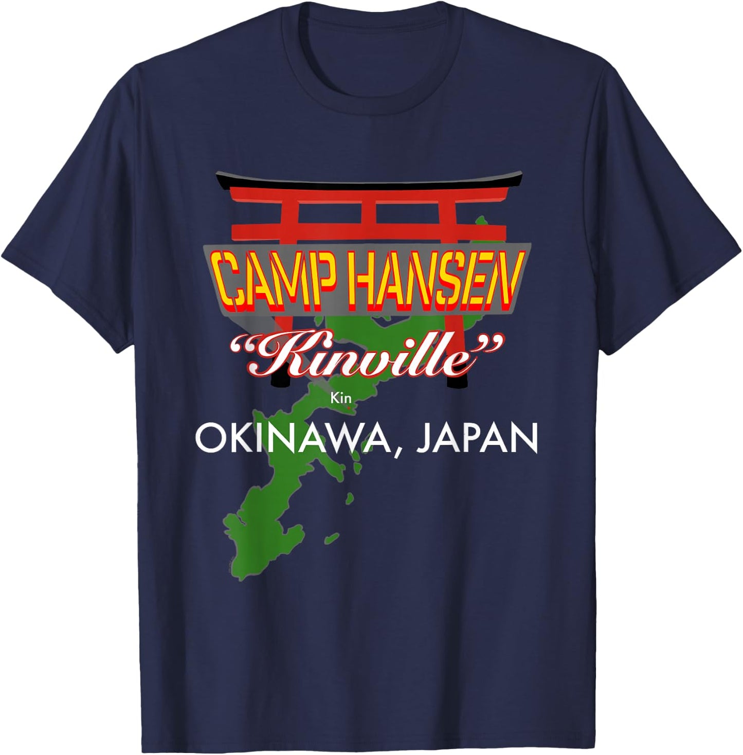 Camp Hansen, Kinville, Okinawa, Japan T-Shirt - T-Shirt | Navy