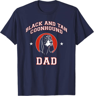 Black and Tan Coonhound Dad Dog Father Men Women Kids T-Shirt - T-Shirt | Navy