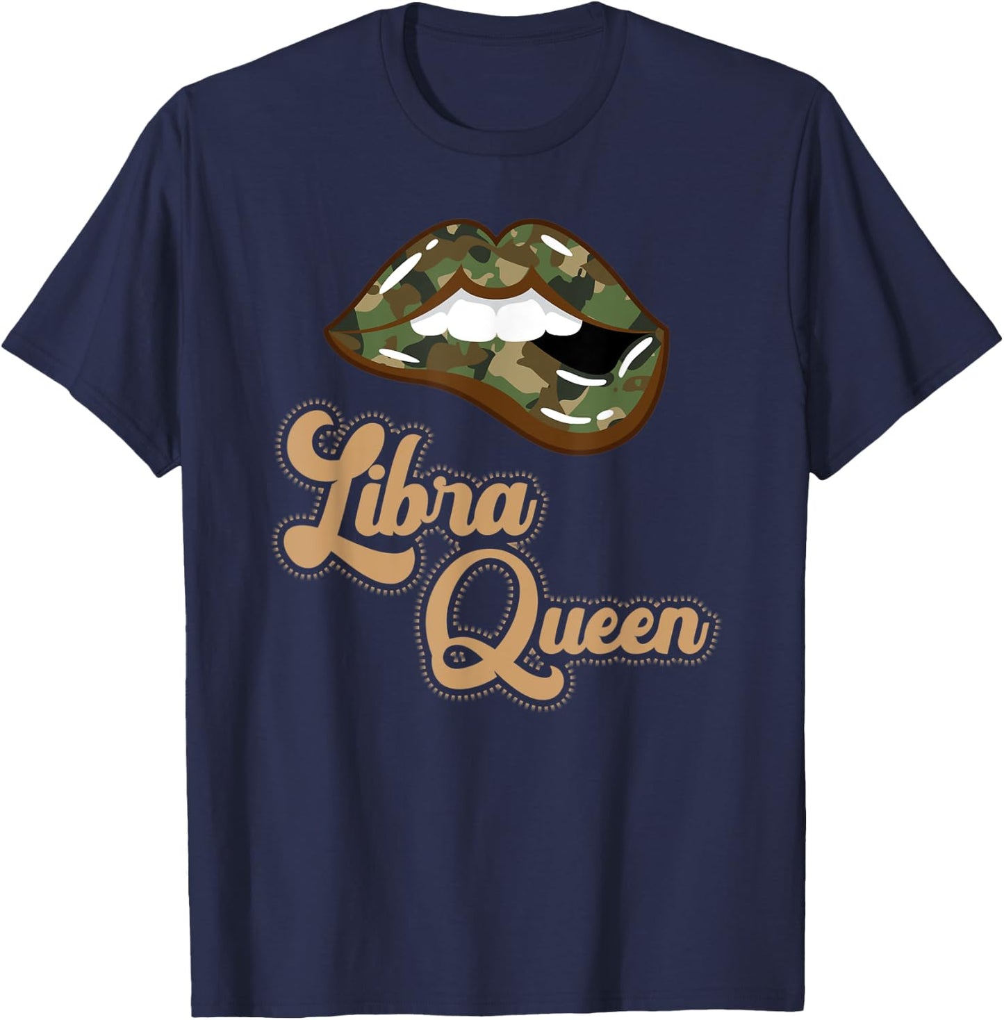 Lip Biting Libra Queen Birthday Gift T-Shirt - T-Shirt | Navy