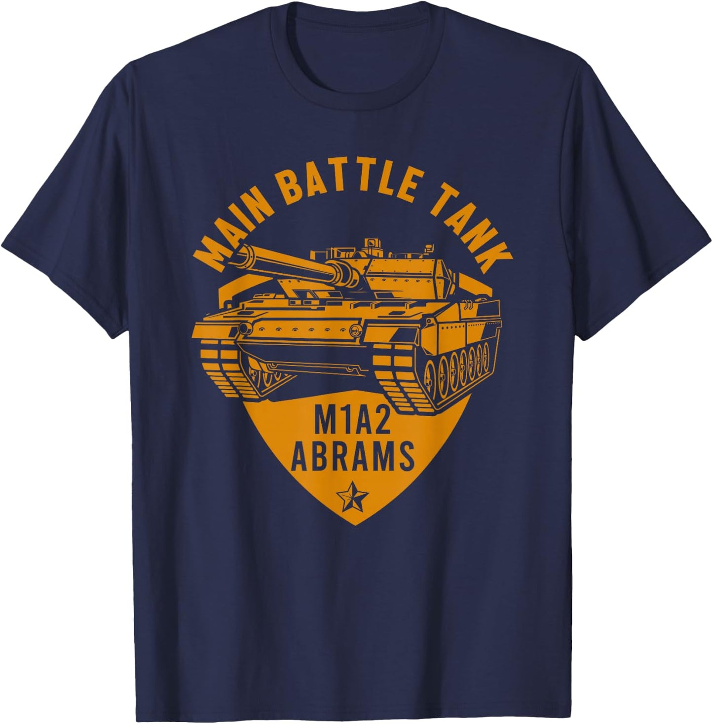 Main Battle Tank M1A2 Abrams Battlefield Veteran Military T-Shirt - T-Shirt | Navy